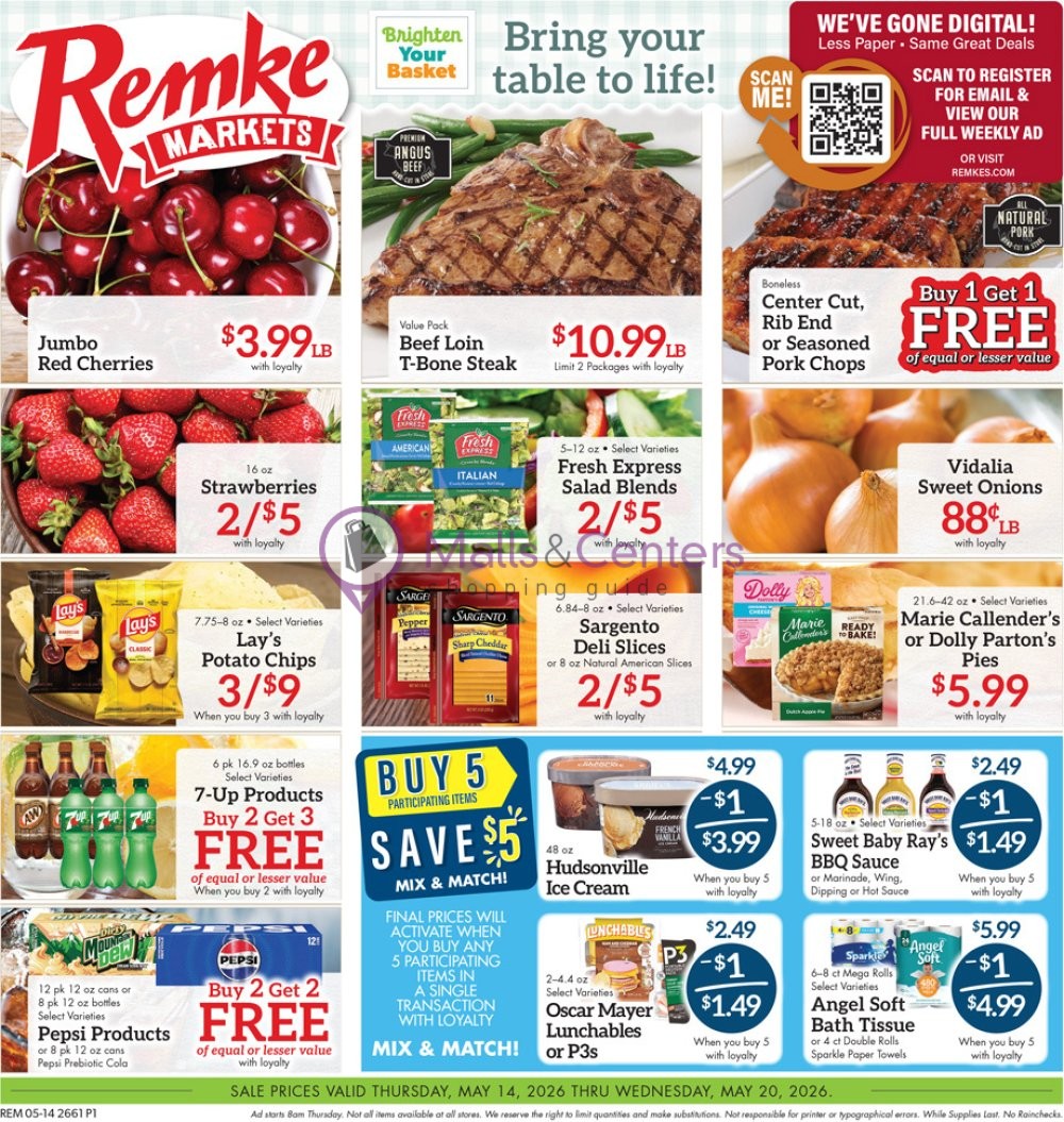 Weekly ad for Remke Markets valid: 05/14/2026 - 05/20/2026, page 1
