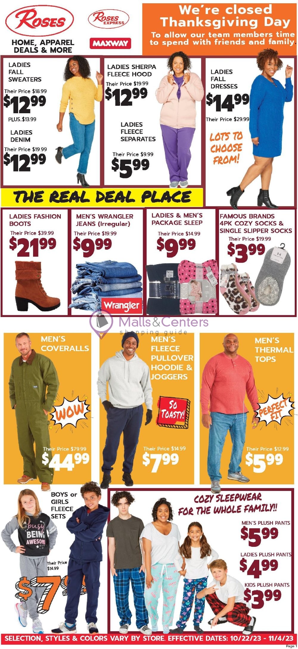 Roses Discount Stores Weekly ad valid from 10/22/2023 to 11/04/2023