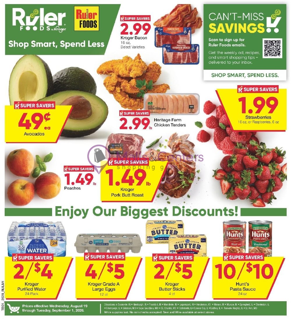 Weekly ad for Ruler Foods valid: 08/19/2026 - 09/01/2026, page 1
