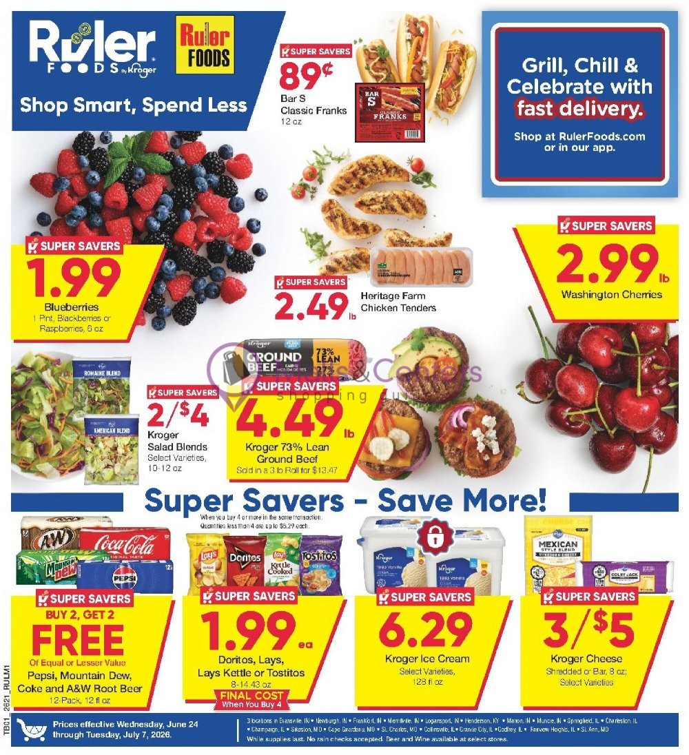 Weekly ad for Ruler Foods valid: 06/24/2026 - 07/07/2026, page 1