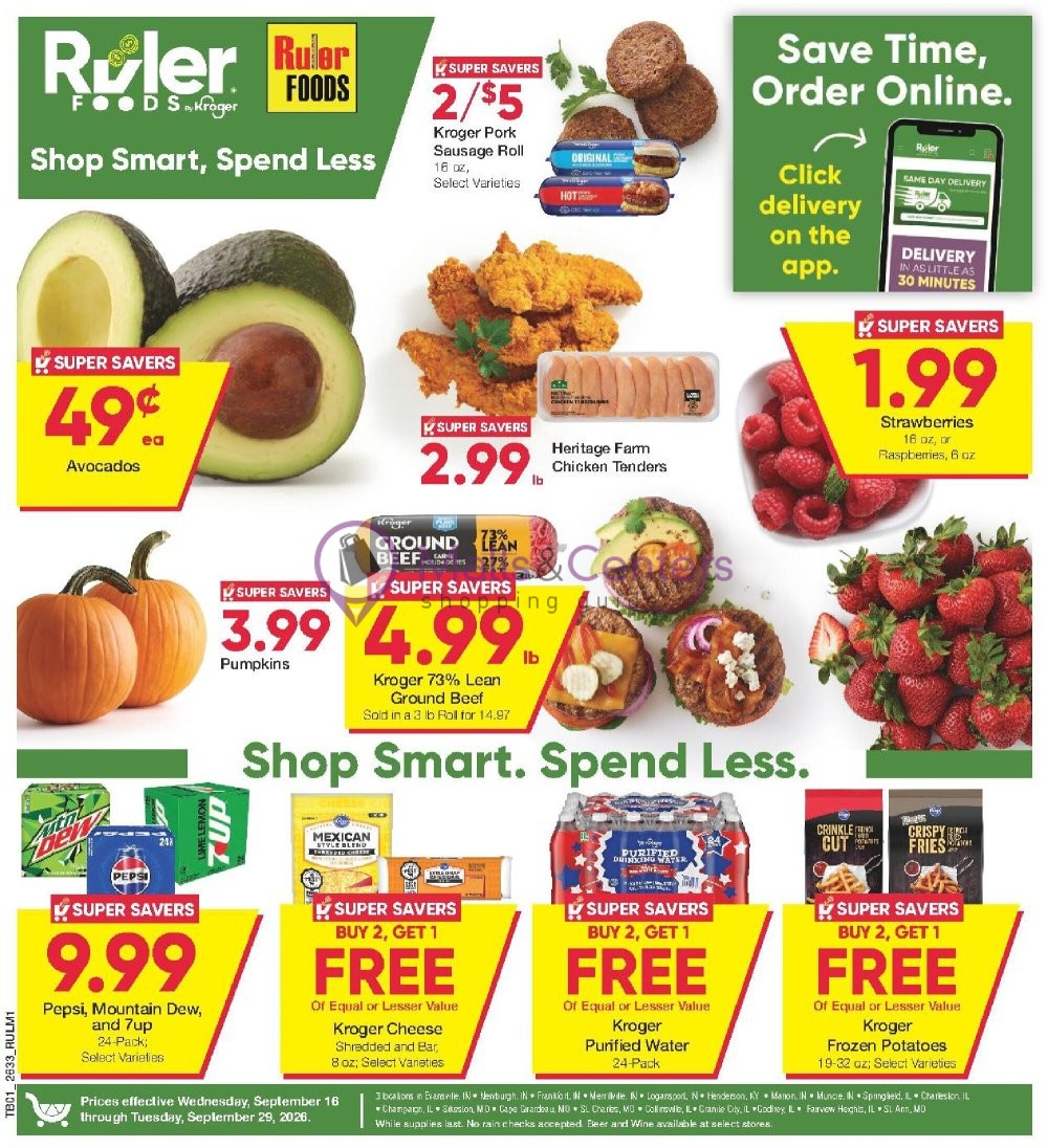 Weekly ad for Ruler Foods valid: 09/16/2026 - 09/29/2026, page 1