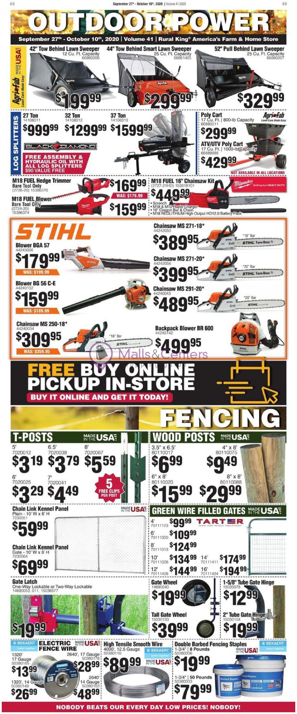 Rural King Weekly ad valid from 09/27/2020 to 10/10/2020 MallsCenters