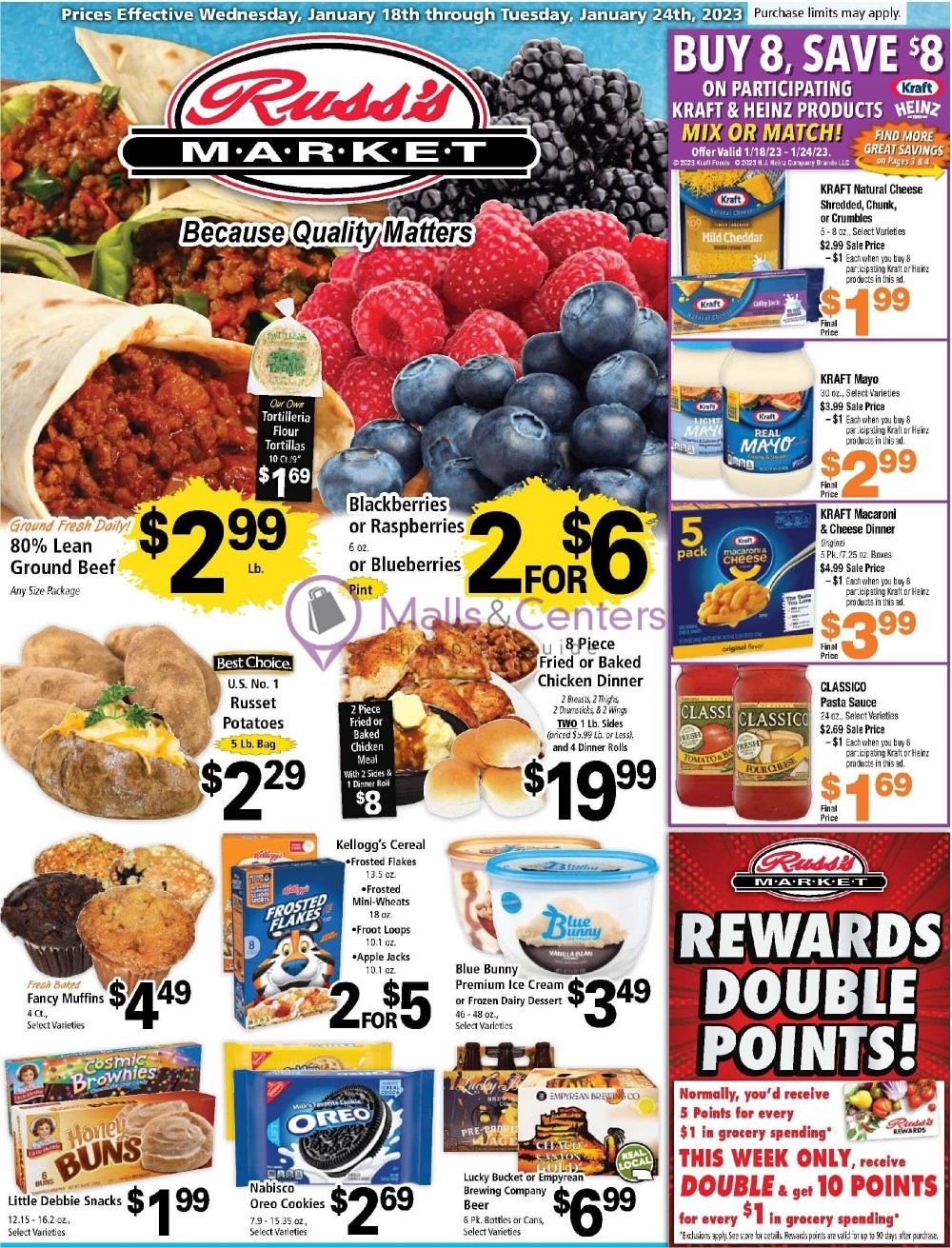 Russ's Market Weekly ad valid from 01/18/2023 to 01/24/2023 MallsCenters