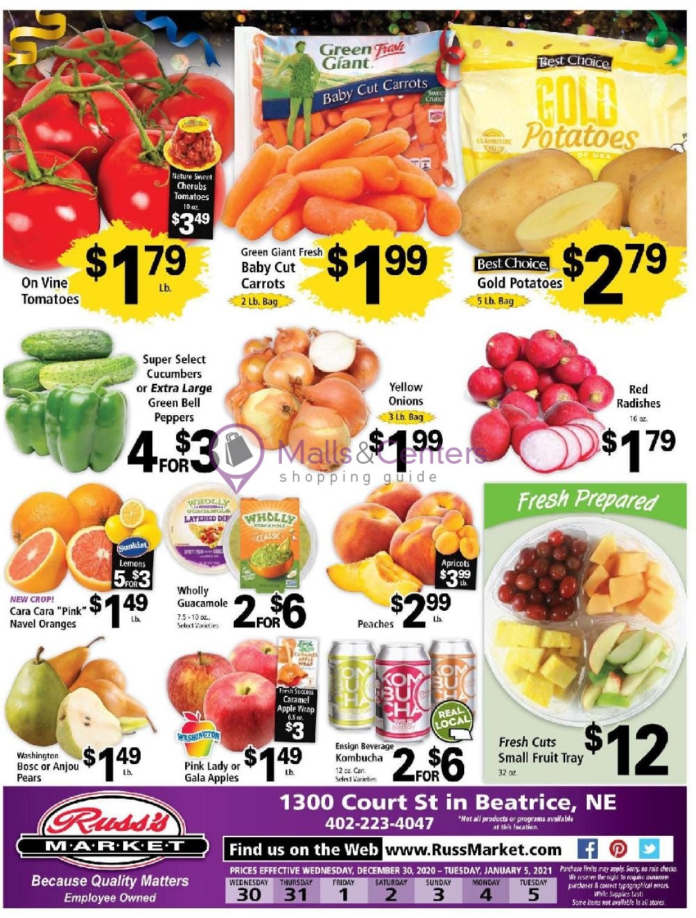Russ's Market Weekly ad valid from 12/30/2020 to 01/05/2021 MallsCenters