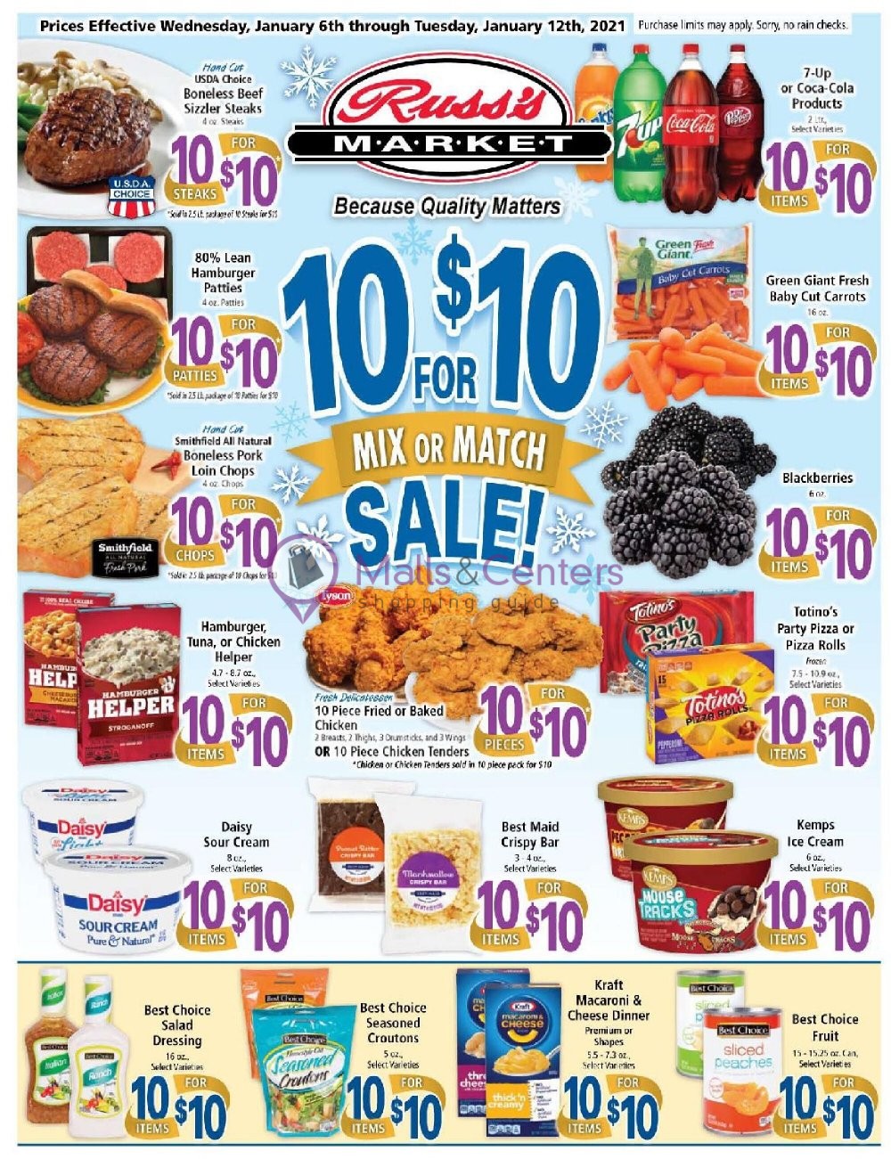 Russ's Market Weekly ad valid from 01/06/2021 to 01/12/2021 MallsCenters
