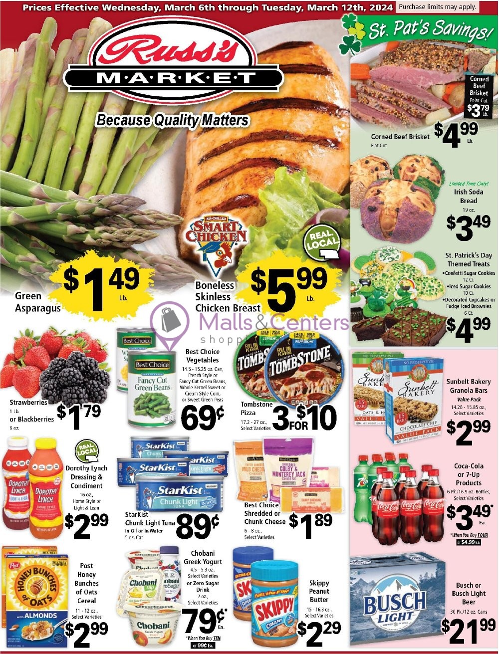 Russ's Market Weekly Ad, from Wed, 3/6/2024 - sales & flyers specials ...