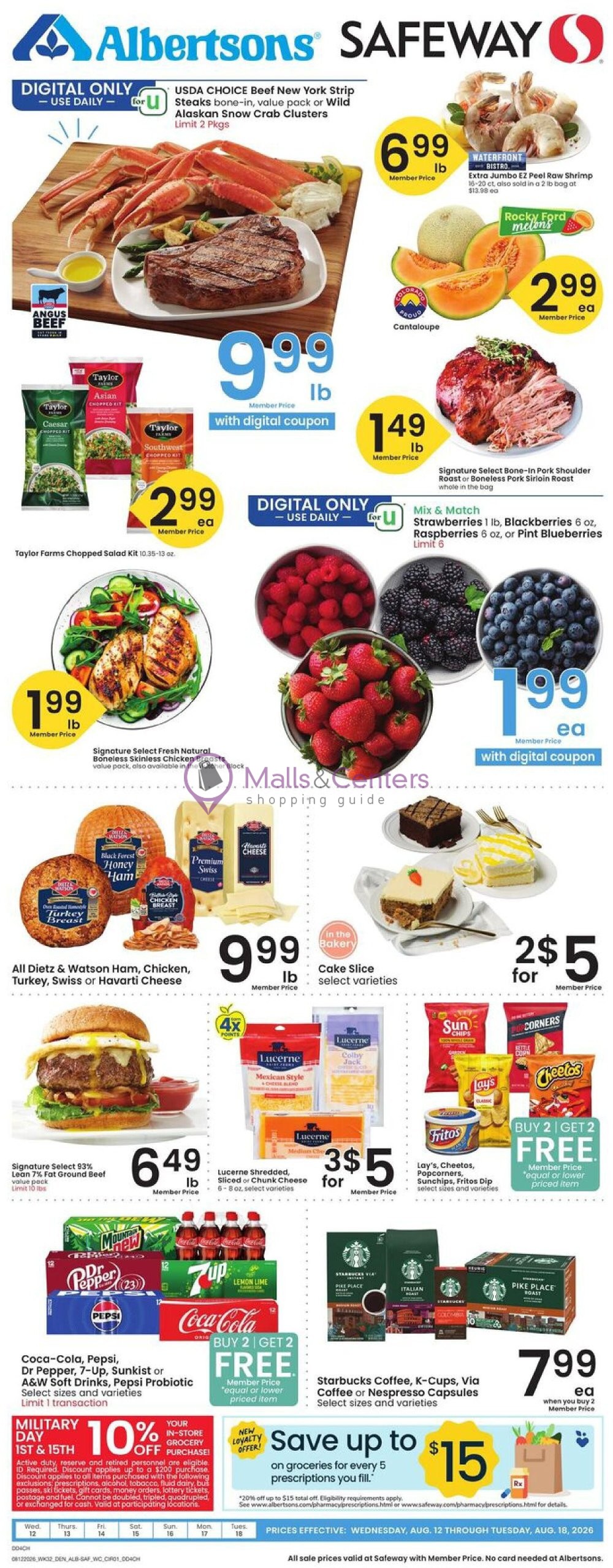 Weekly ad for Safeway valid: 08/12/2026 - 08/18/2026, page 1