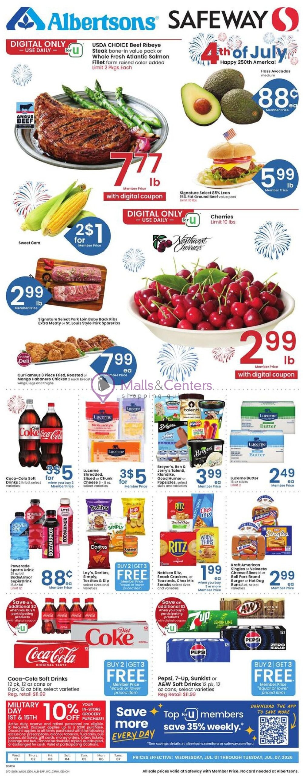 Weekly ad for Safeway valid: 07/01/2026 - 07/07/2026, page 1