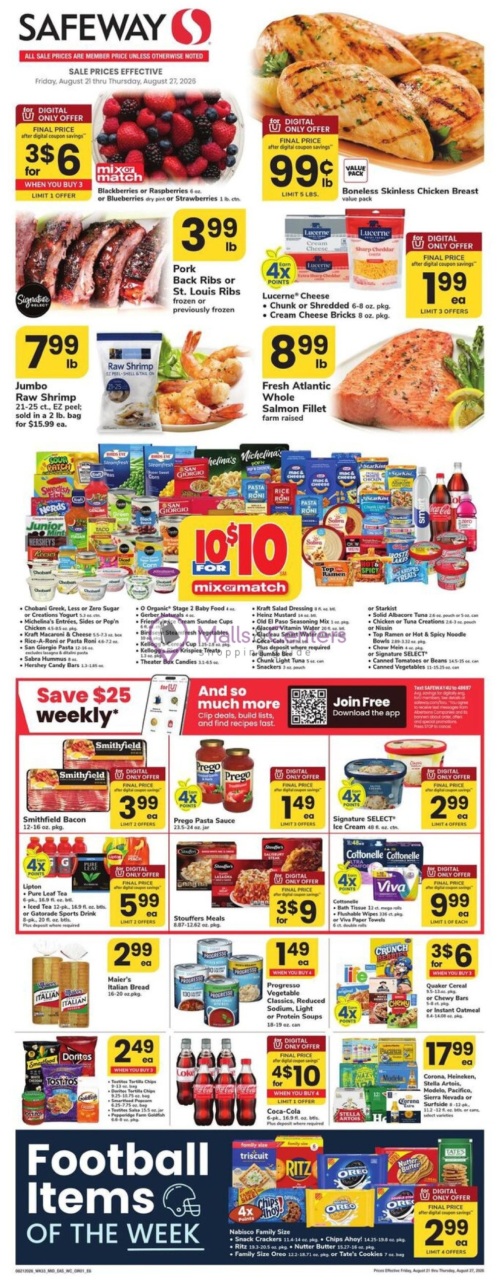 Weekly ad for Safeway valid: 08/21/2026 - 08/27/2026, page 1