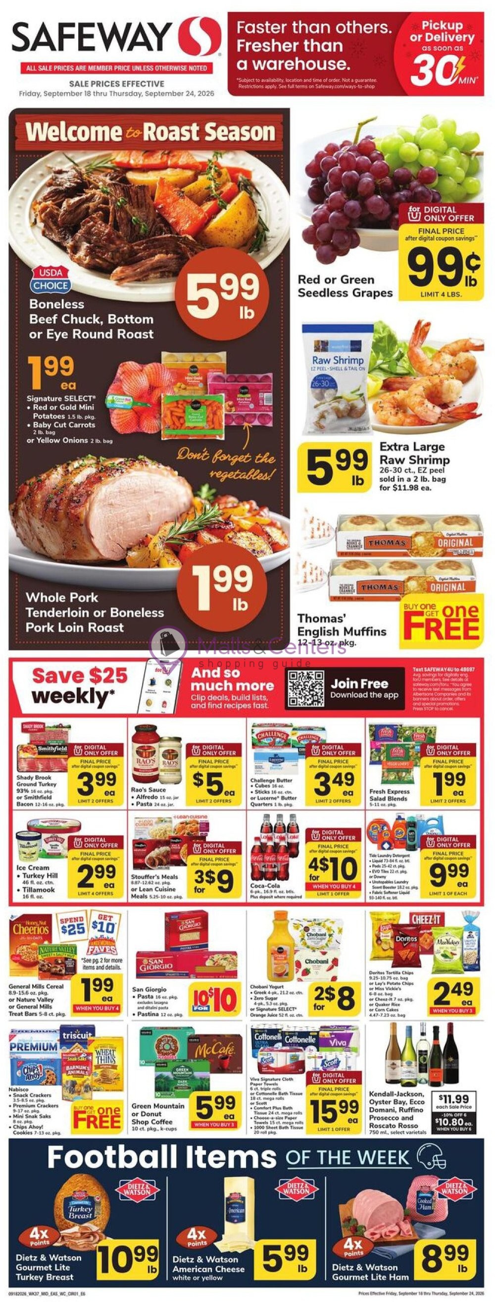 Weekly ad for Safeway valid: 09/18/2026 - 09/24/2026, page 1