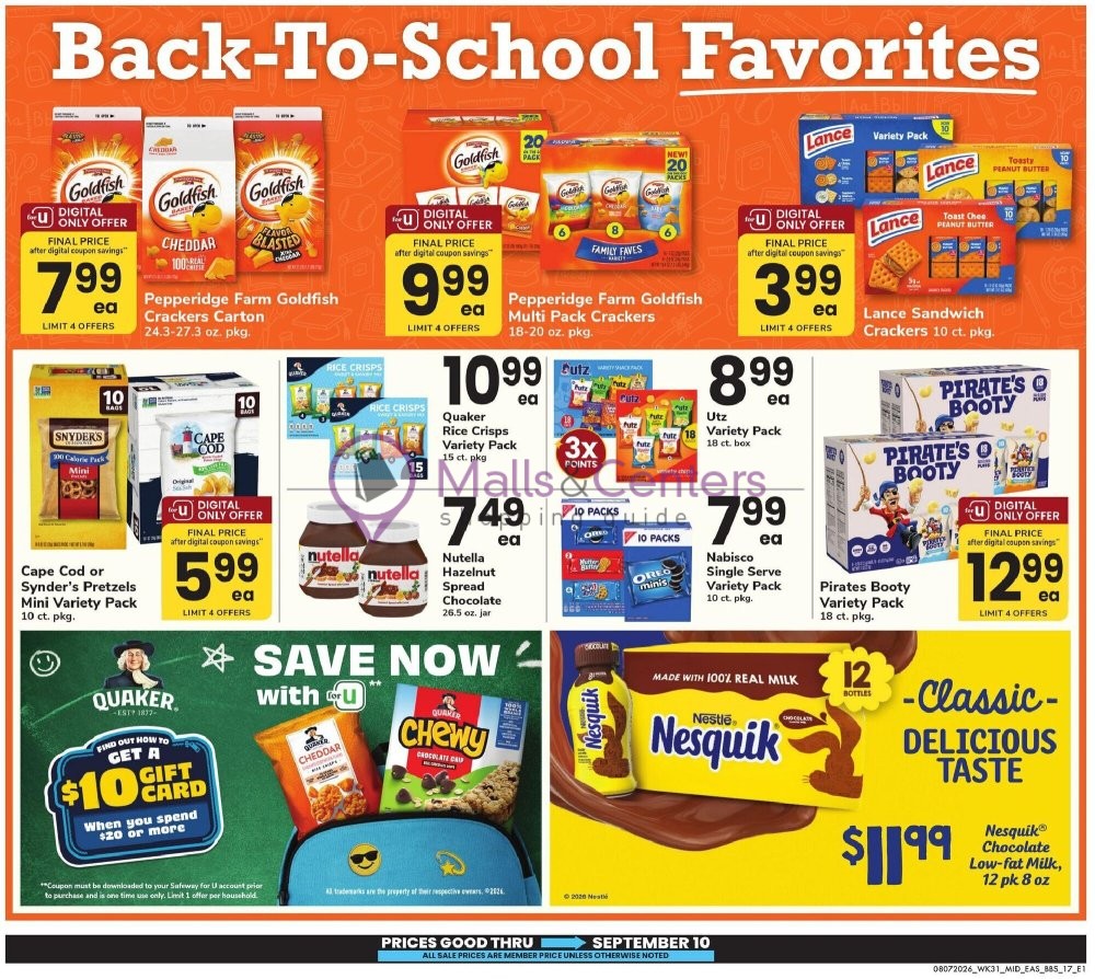 Weekly ad for Safeway valid: 08/07/2026 - 09/10/2026, page 17