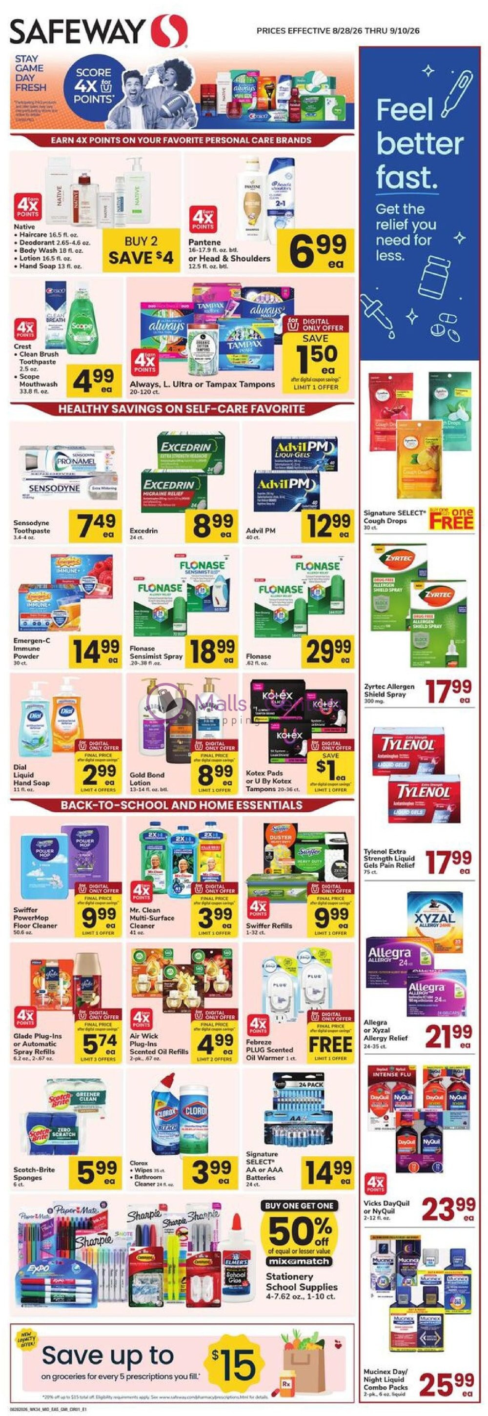 Weekly ad for Safeway valid: 08/28/2026 - 09/10/2026, page 1