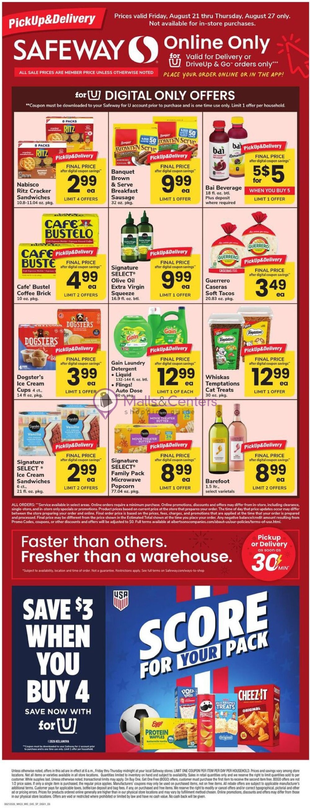 Weekly ad for Safeway valid: 08/21/2026 - 08/27/2026, page 1