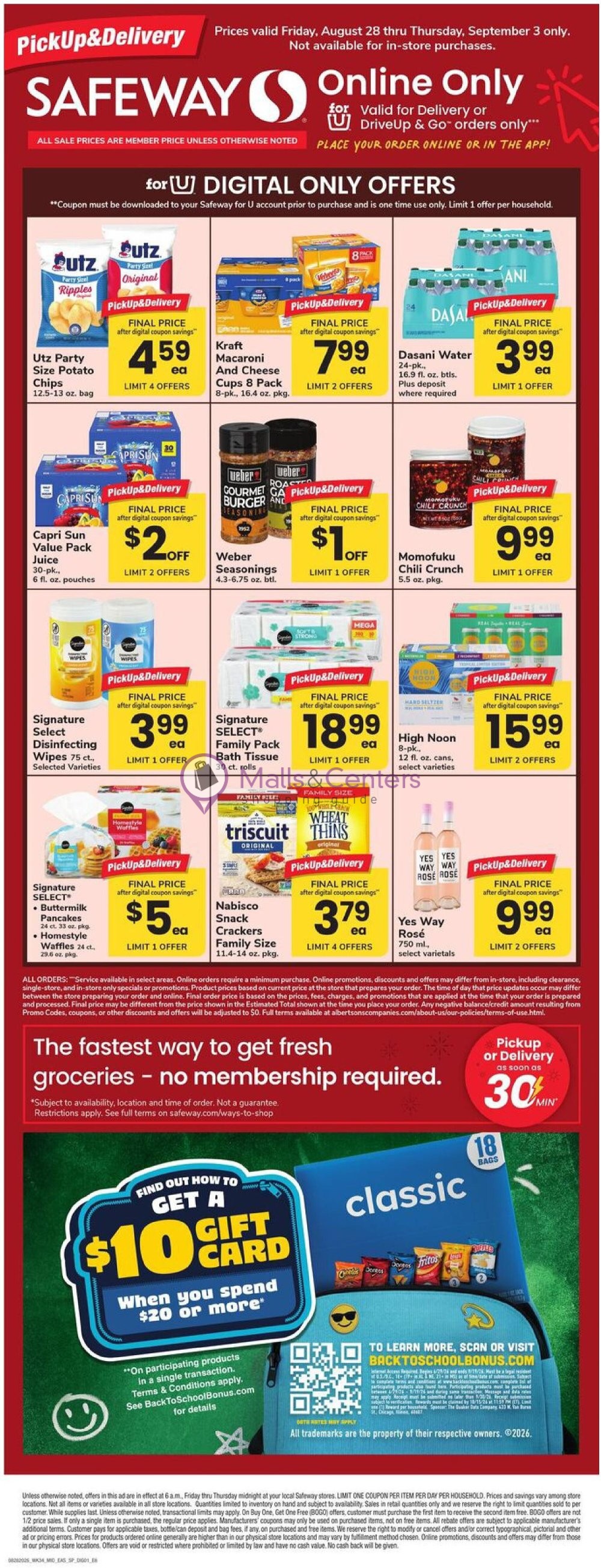 Weekly ad for Safeway valid: 08/28/2026 - 09/03/2026, page 1