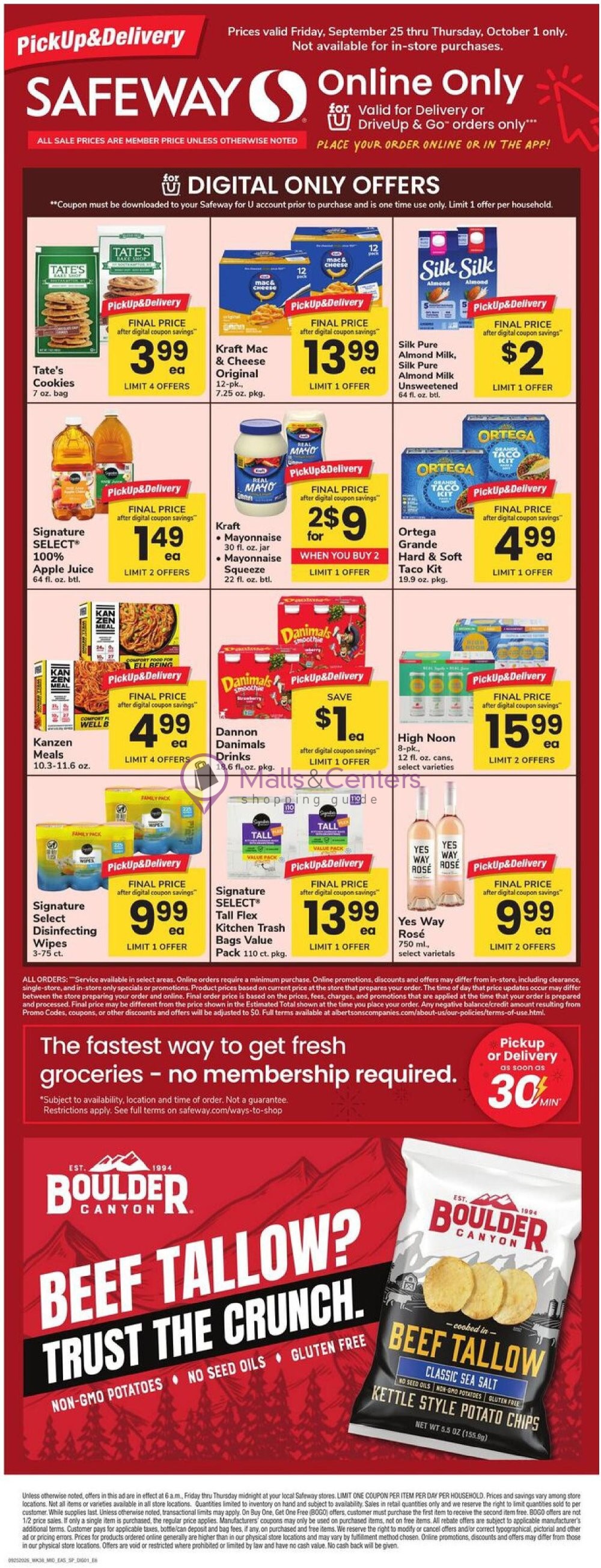 Weekly ad for Safeway valid: 09/25/2026 - 10/01/2026, page 1
