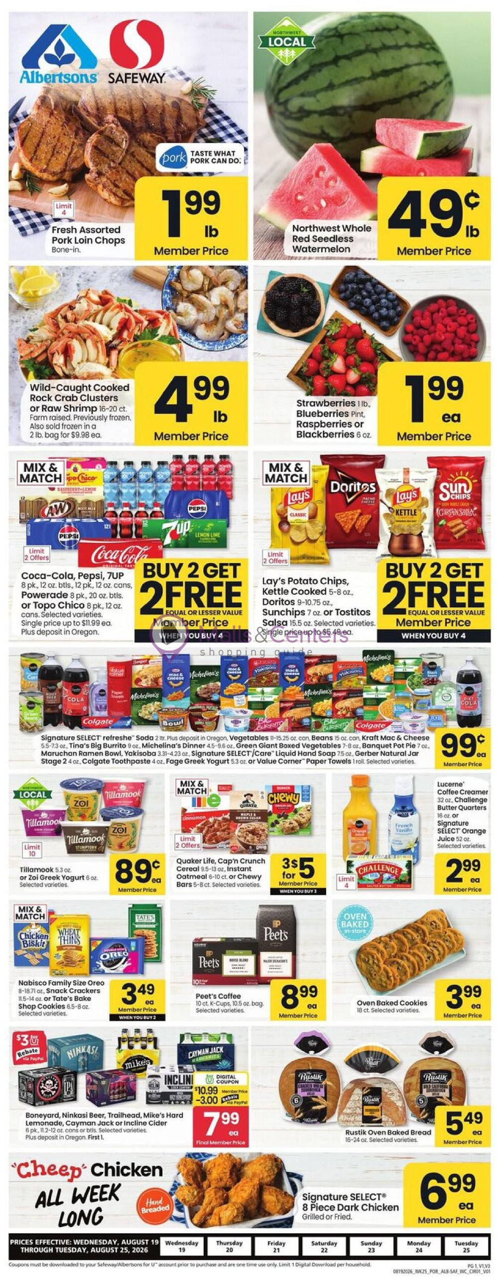 Weekly ad for Safeway valid: 08/19/2026 - 08/25/2026, page 1