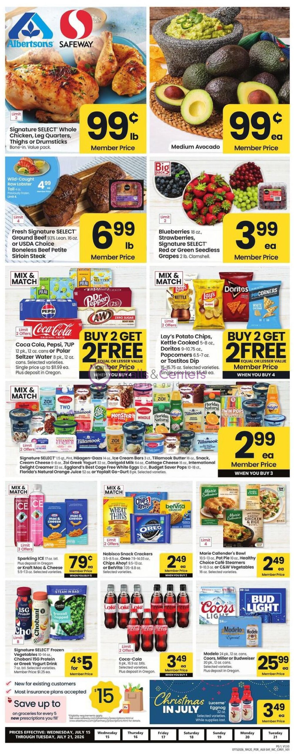 Weekly ad for Safeway valid: 07/15/2026 - 07/21/2026, page 1
