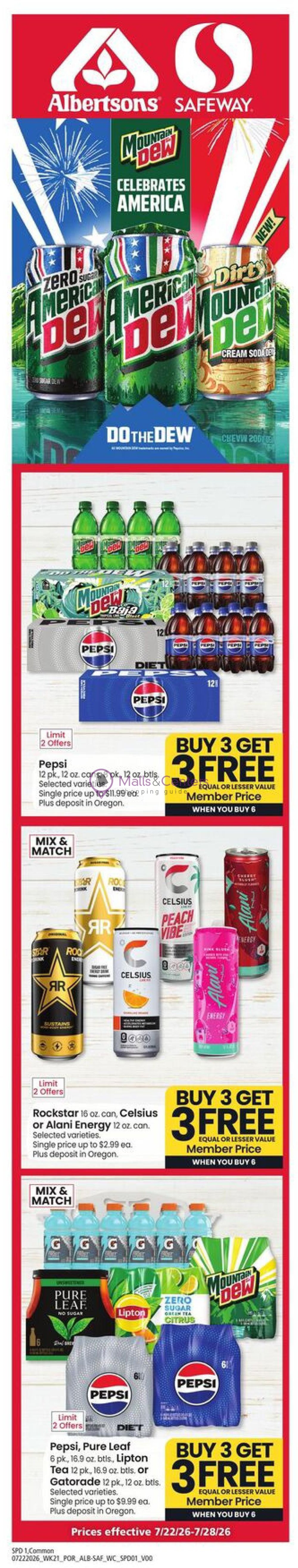 Weekly ad for Safeway valid: 07/22/2026 - 07/28/2026, page 1