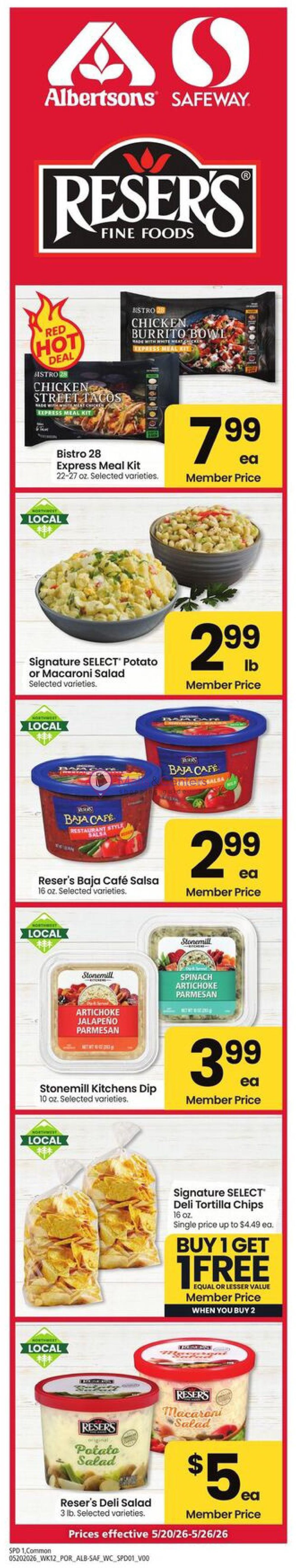 Weekly ad for Safeway valid: 05/20/2026 - 05/26/2026, page 1