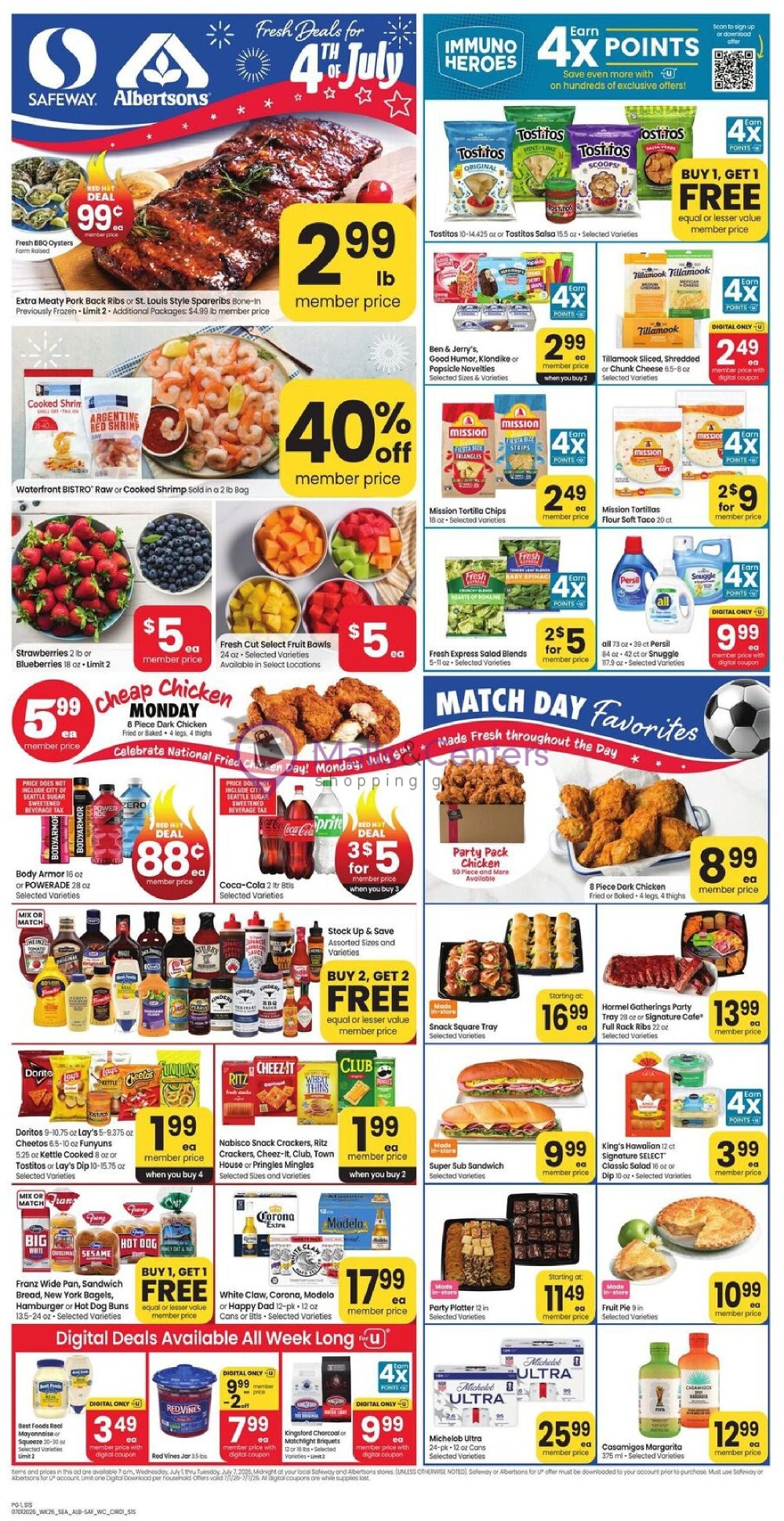 Weekly ad for Safeway valid: 07/01/2026 - 07/07/2026, page 1