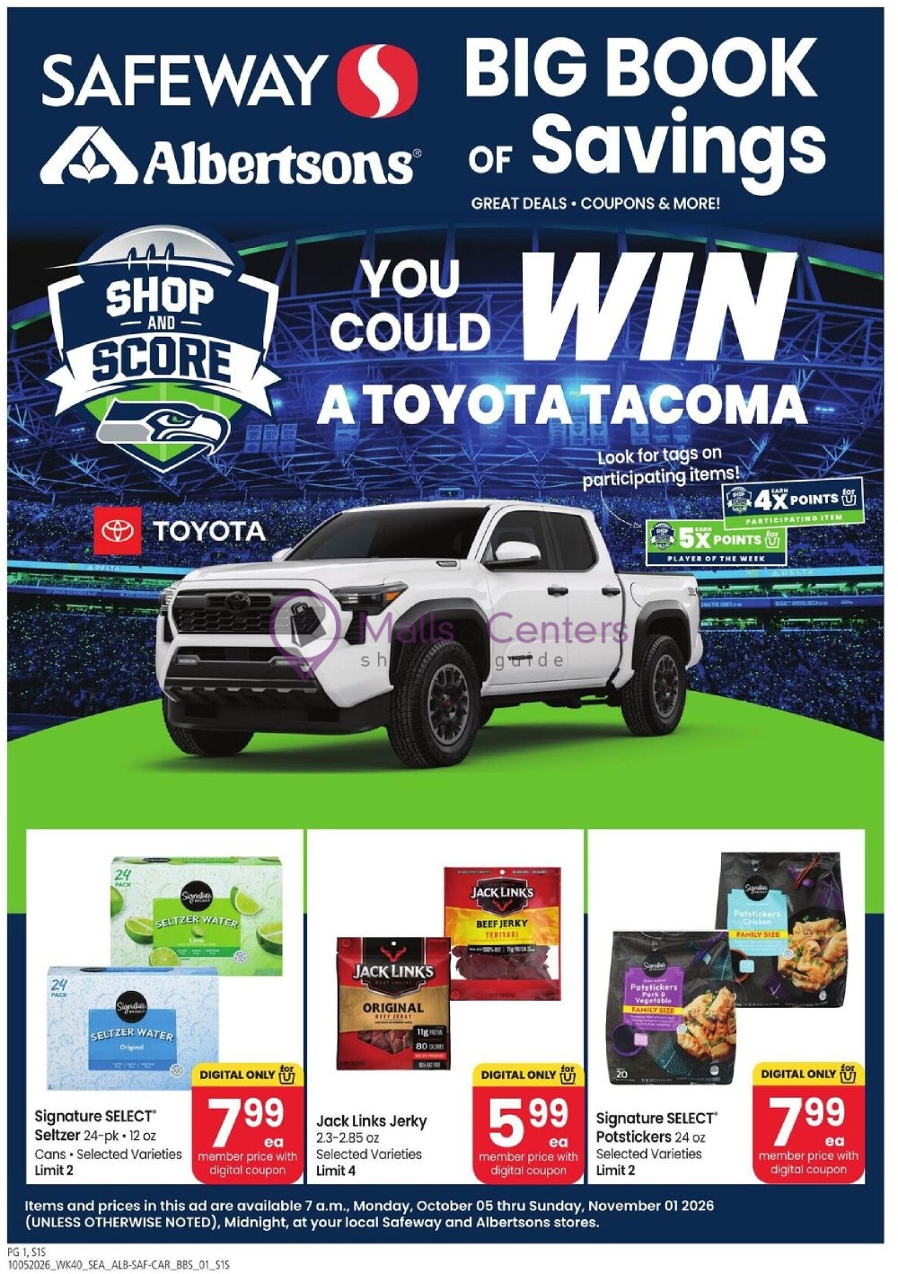 Weekly ad for Safeway valid: 10/05/2026 - 11/01/2026, page 1