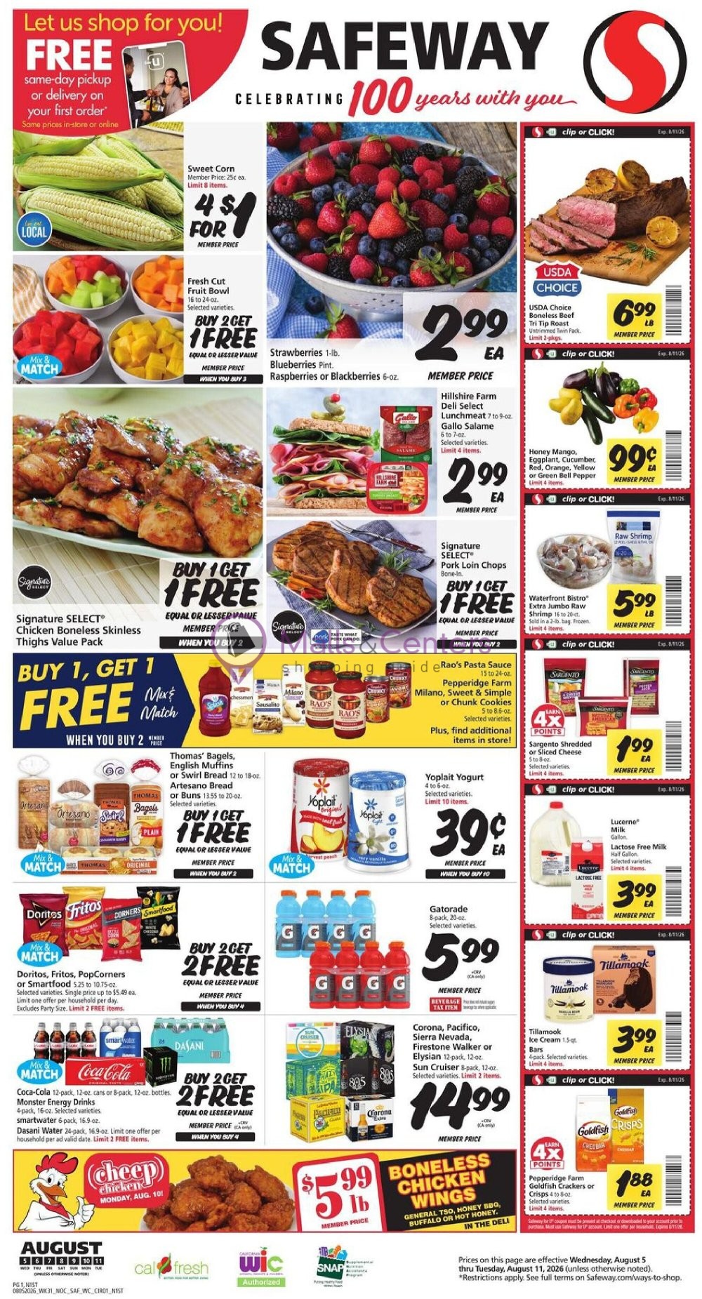 Weekly ad for Safeway valid: 08/05/2026 - 08/11/2026, page 1