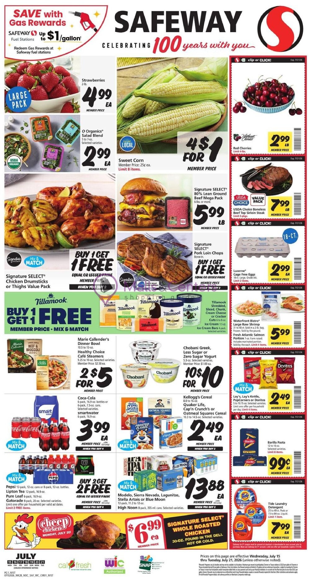 Weekly ad for Safeway valid: 07/15/2026 - 07/21/2026, page 1