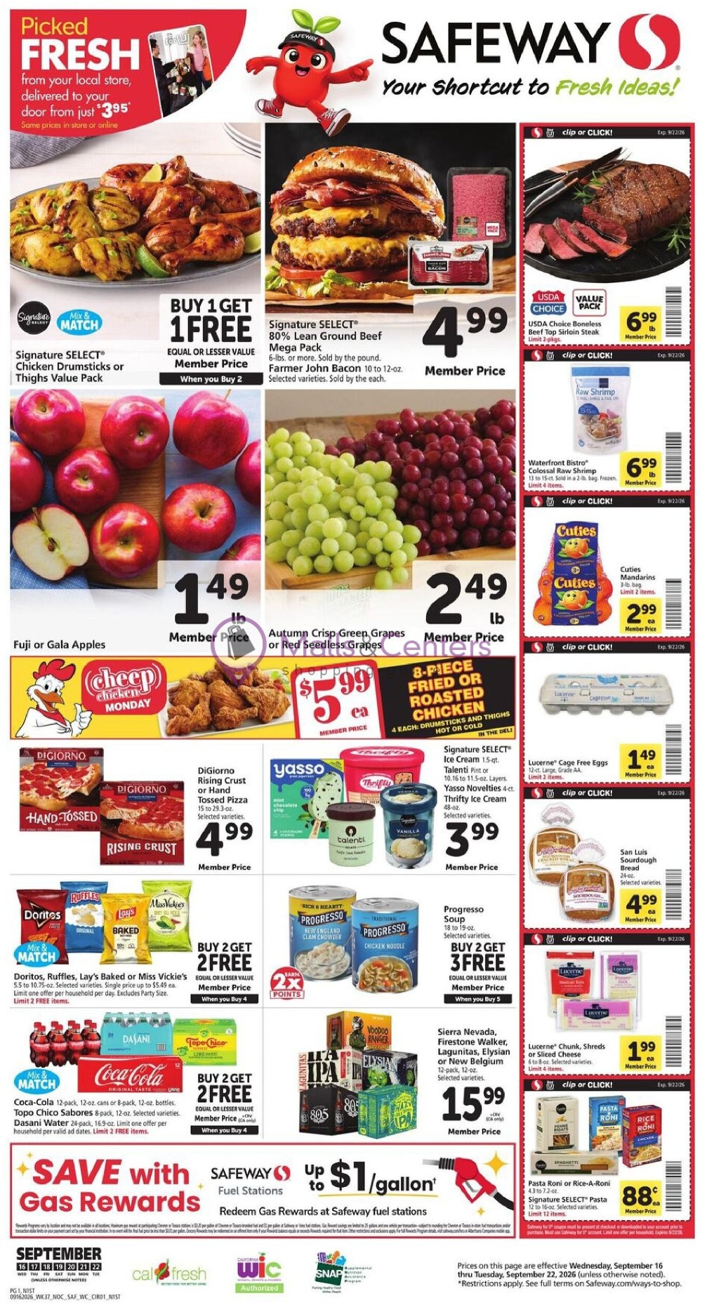 Weekly ad for Safeway valid: 09/16/2026 - 09/22/2026, page 1