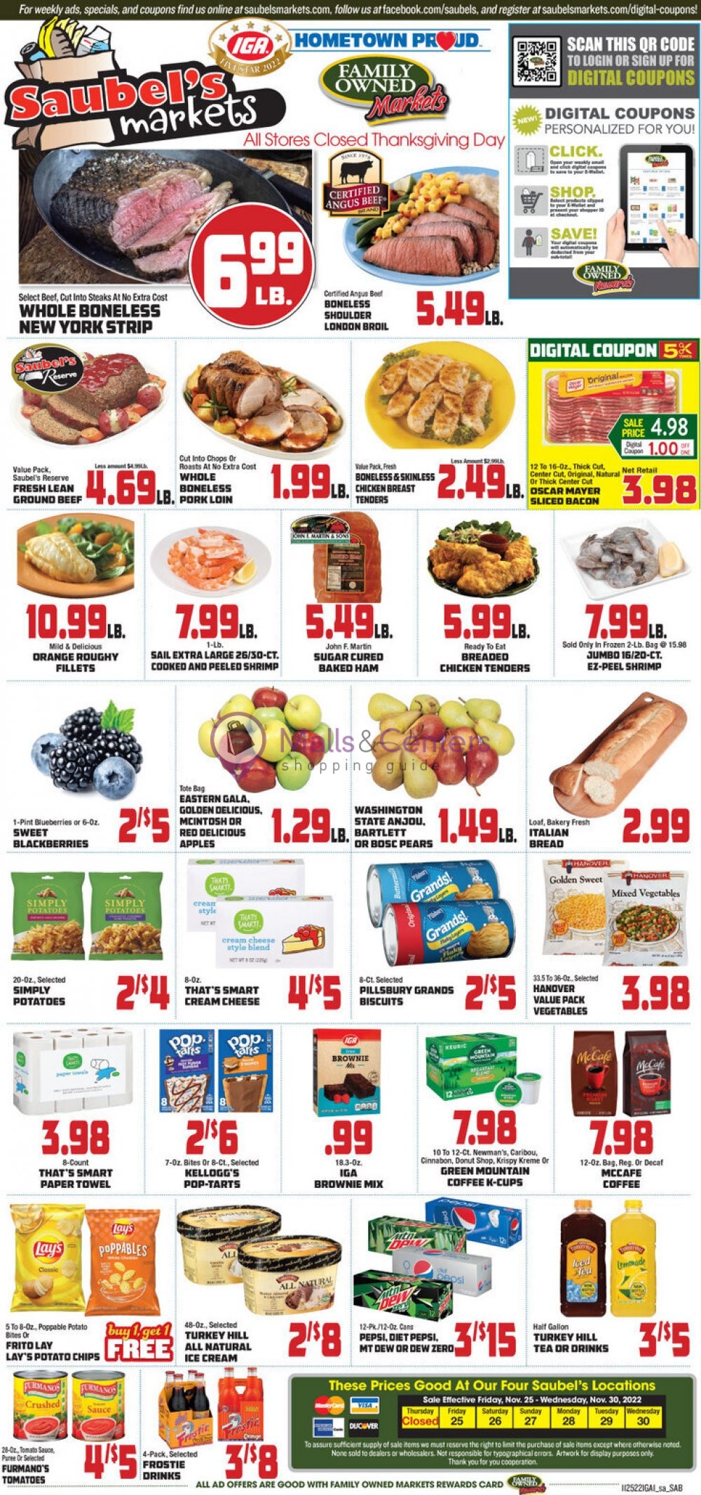 Saubel's Market Weekly ad valid from 11/25/2022 to 11/30/2022