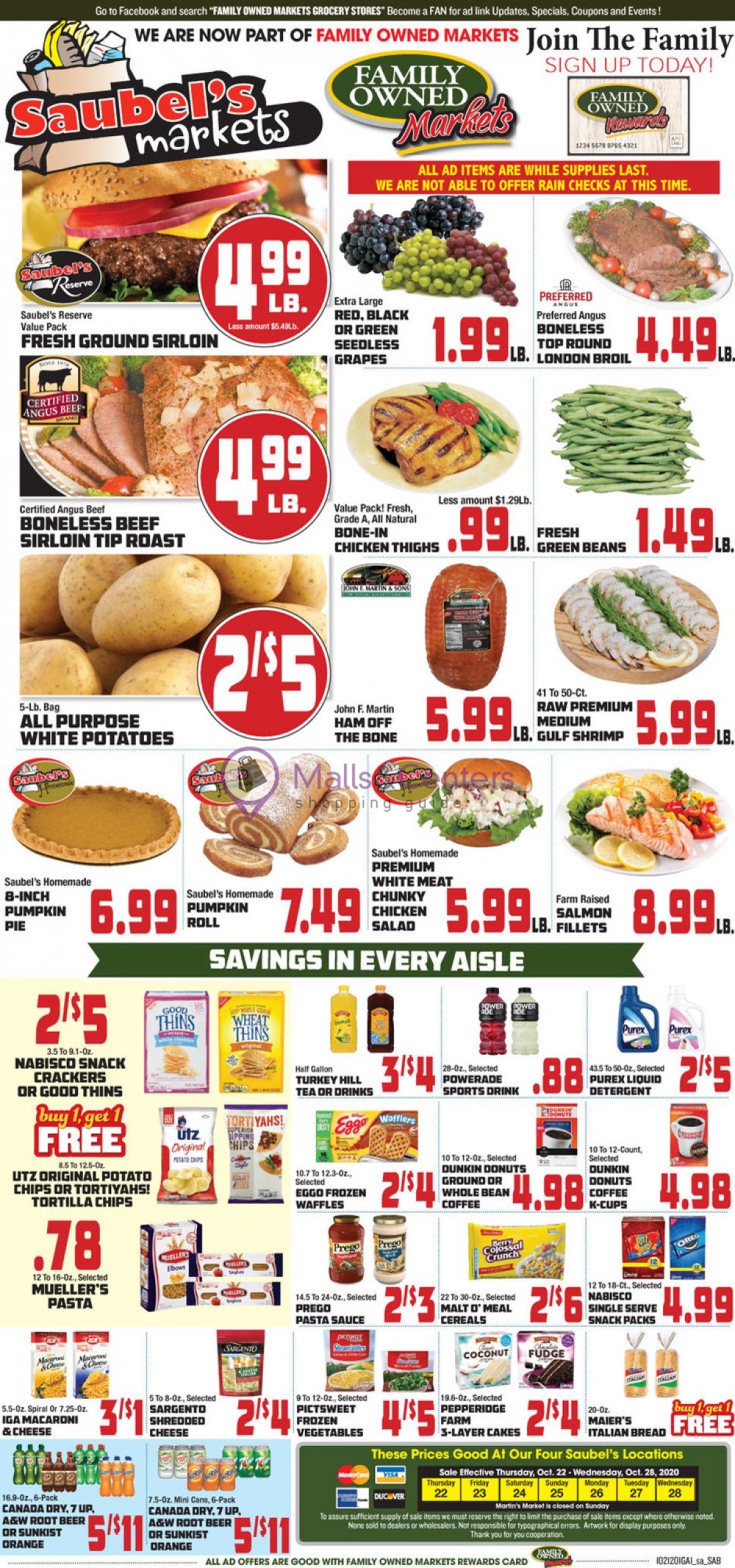 Saubel's Market Weekly ad valid from 10/22/2020 to 10/28/2020