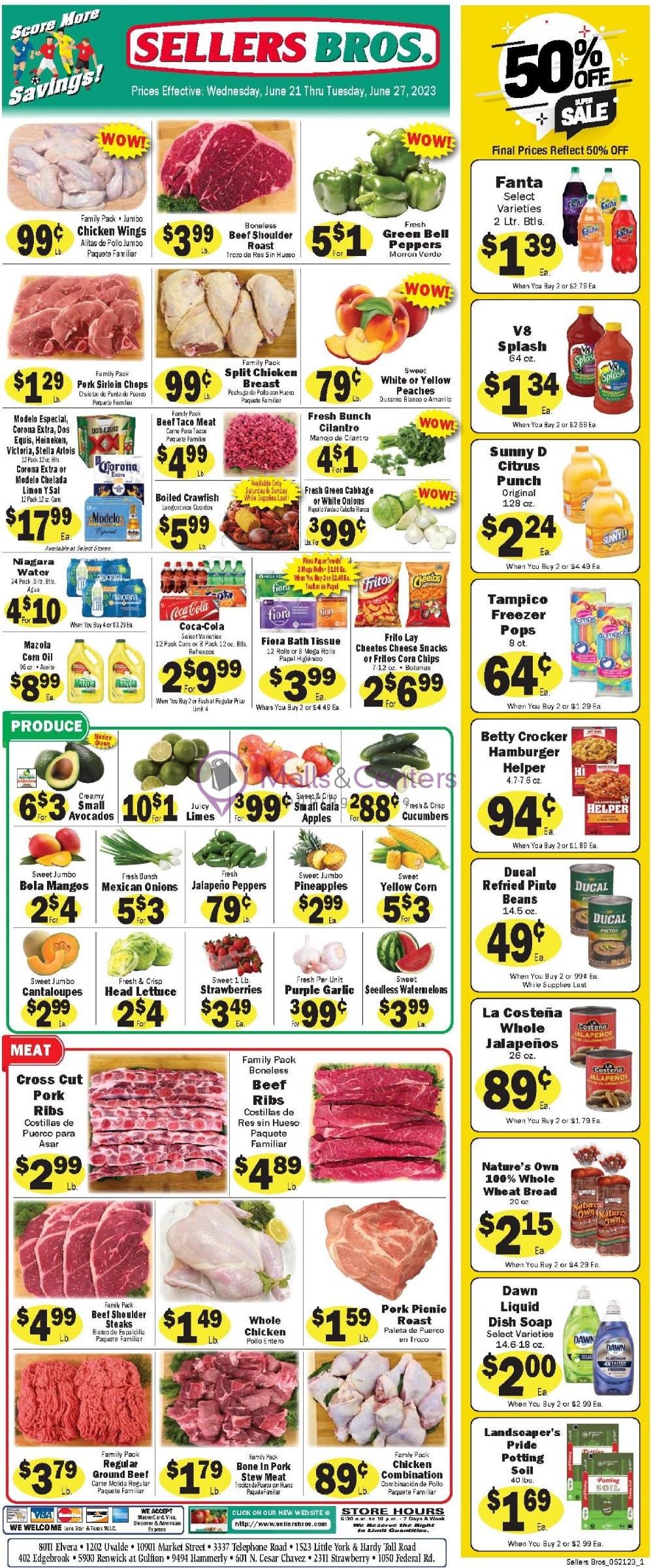 Sellers Bros. Weekly ad valid from 06/21/2023 to 06/27/2023 MallsCenters