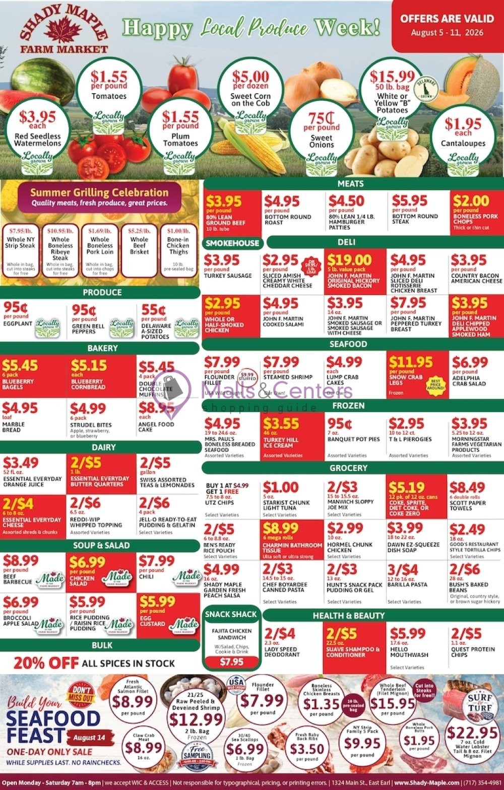 First page of weekly ad for Shady Maple valid: 08/01/2026 - 08/11/2026