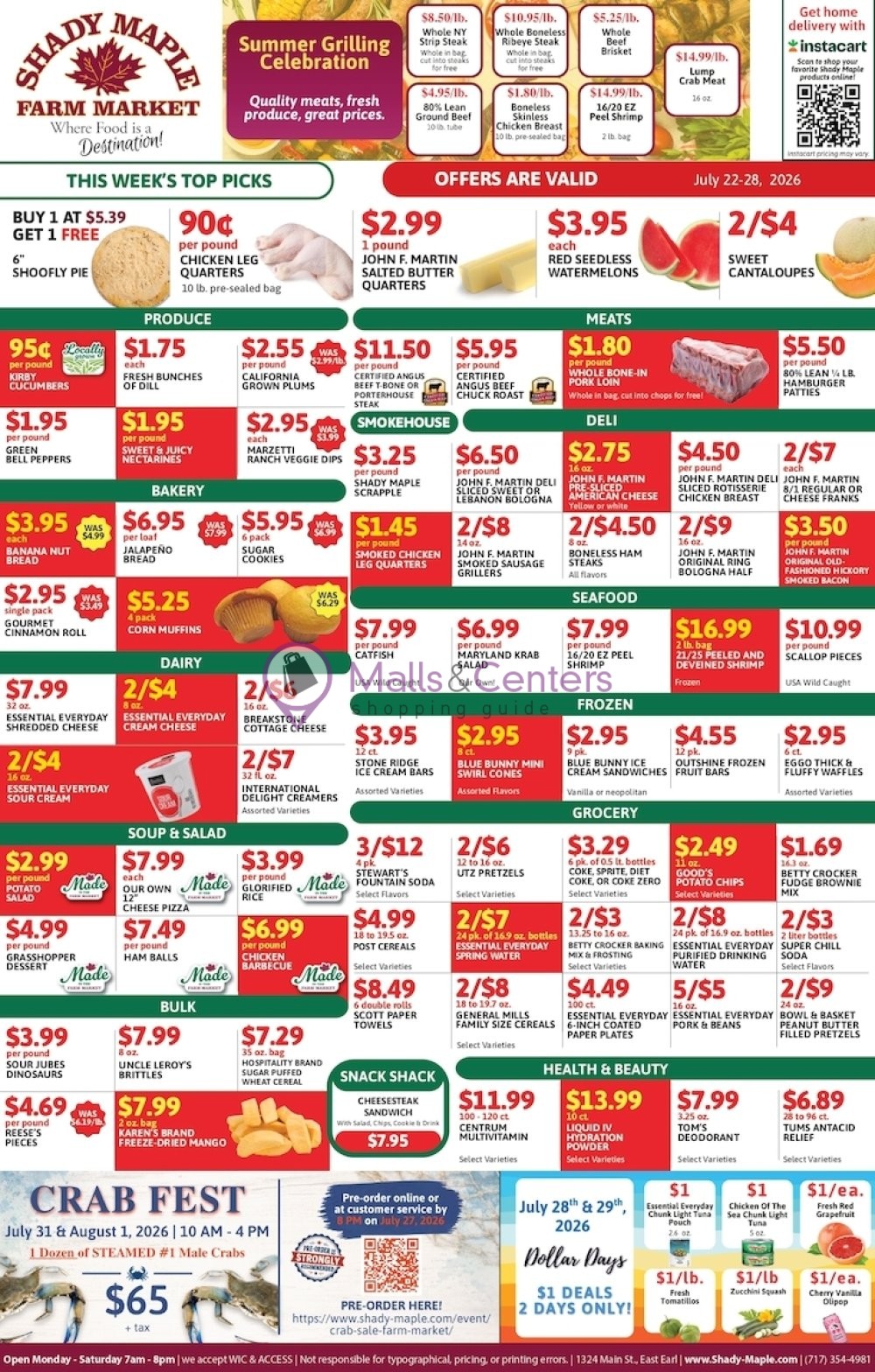 Weekly ad for Shady Maple valid: 07/22/2026 - 08/01/2026, page 1