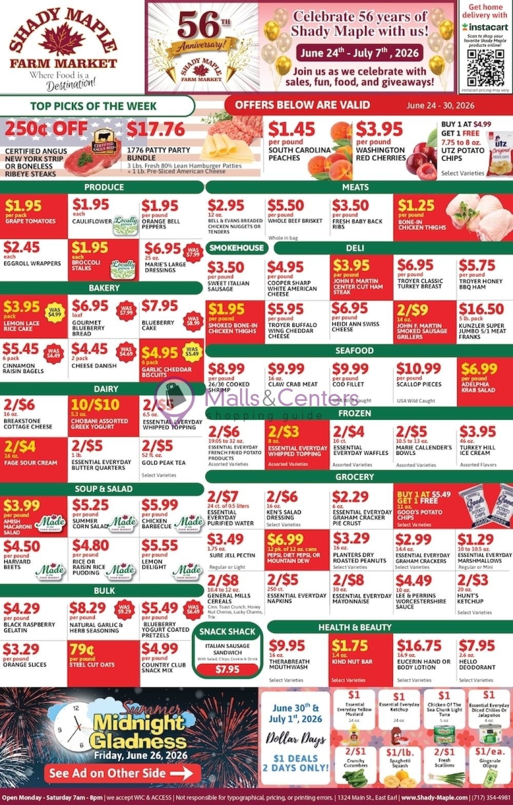 Weekly ad for Shady Maple valid: 06/24/2026 - 06/30/2026, page 1