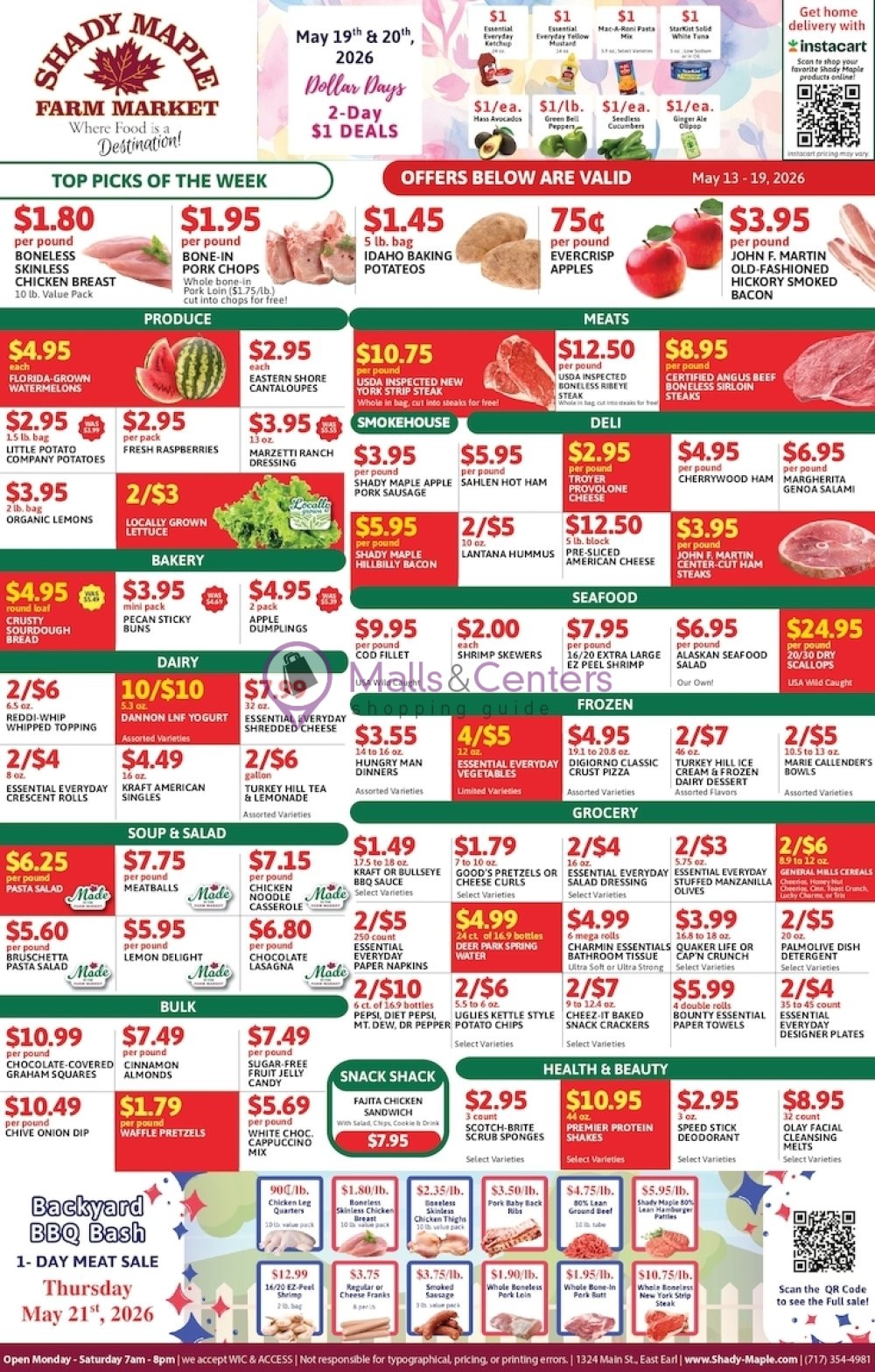 First page of weekly ad for Shady Maple valid: 05/13/2026 - 05/20/2026
