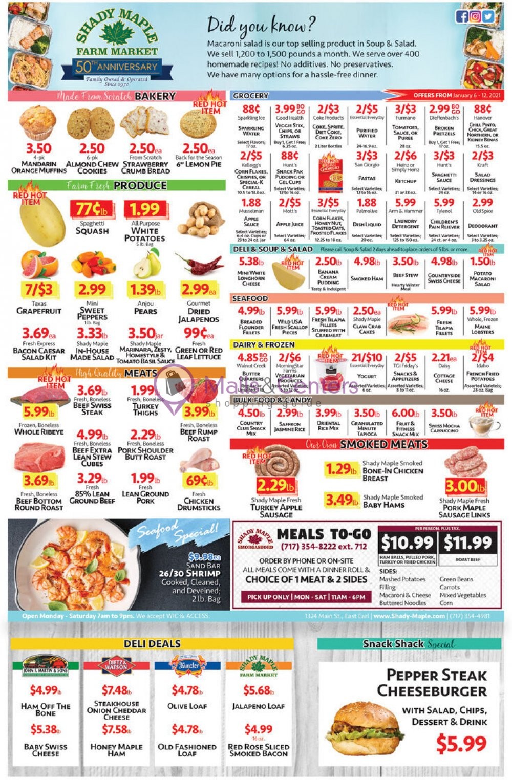 Shady Maple Weekly ad valid from 01/06/2021 to 01/12/2021 - MallsCenters