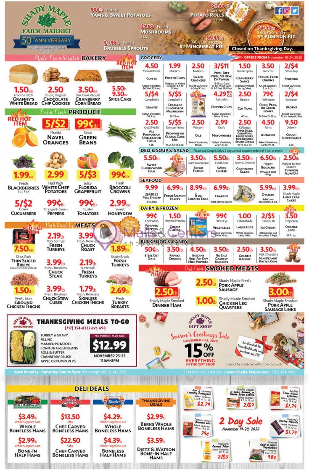 Shady Maple Weekly ad valid from 11/18/2020 to 11/24/2020 - MallsCenters