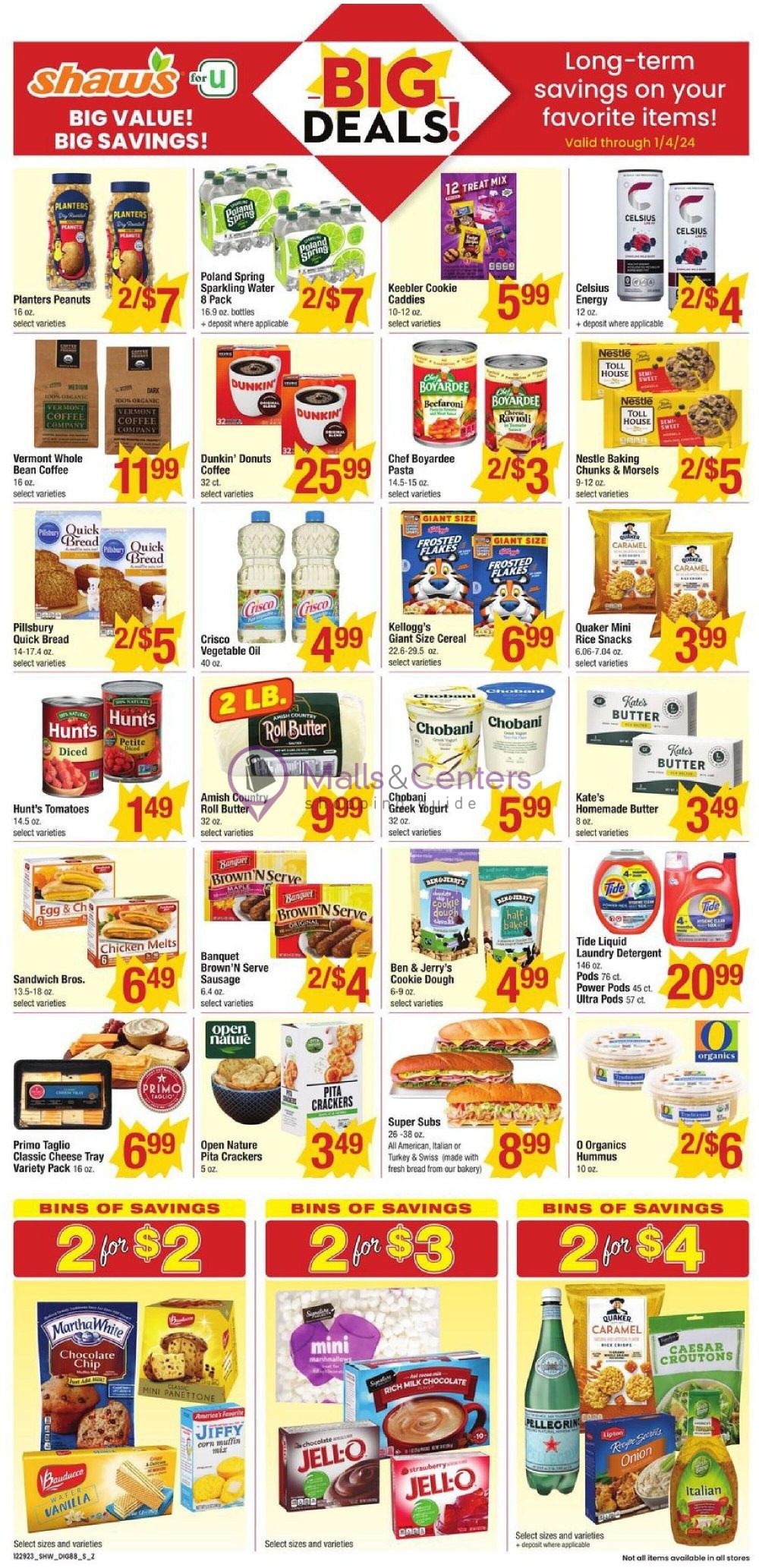 Shaws Weekly ad valid from 12/29/2023 to 01/04/2024 MallsCenters