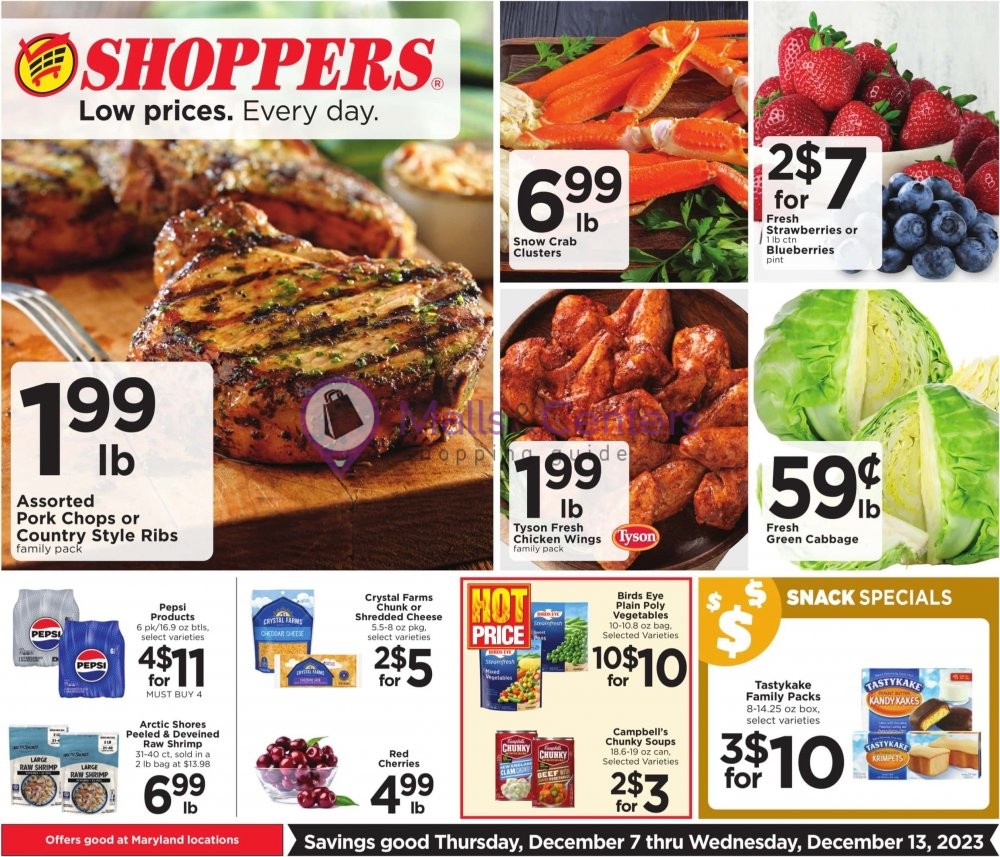 Shoppers Food Weekly ad valid from 12/07/2023 to 12/13/2023 - MallsCenters