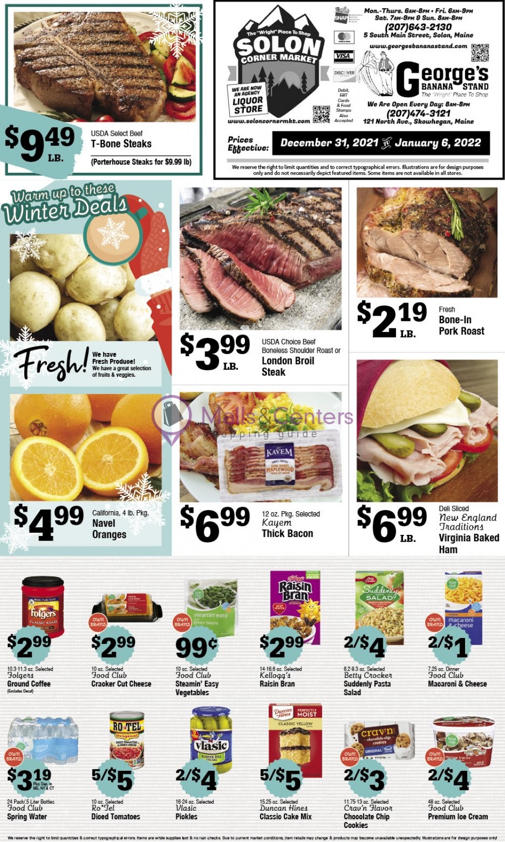 Solon Corner market Weekly ad valid from 12/31/2021 to 01/06/2022
