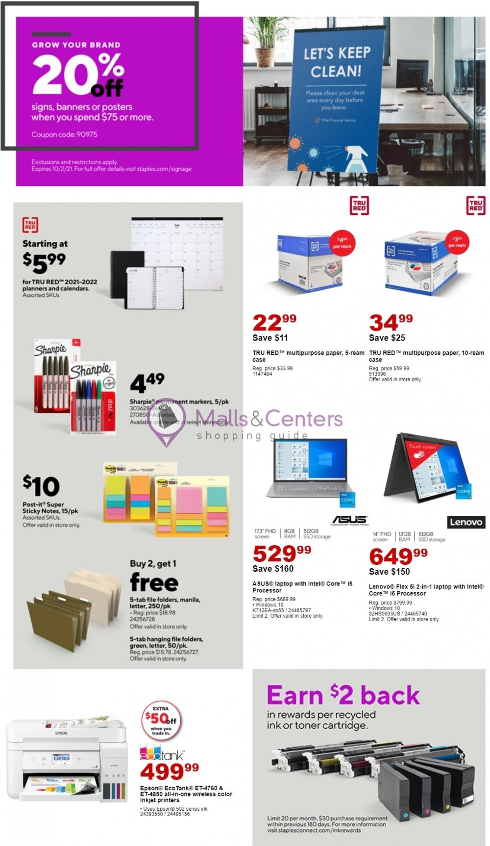 Staples Weekly Ad sales & flyers specials MallsCenters