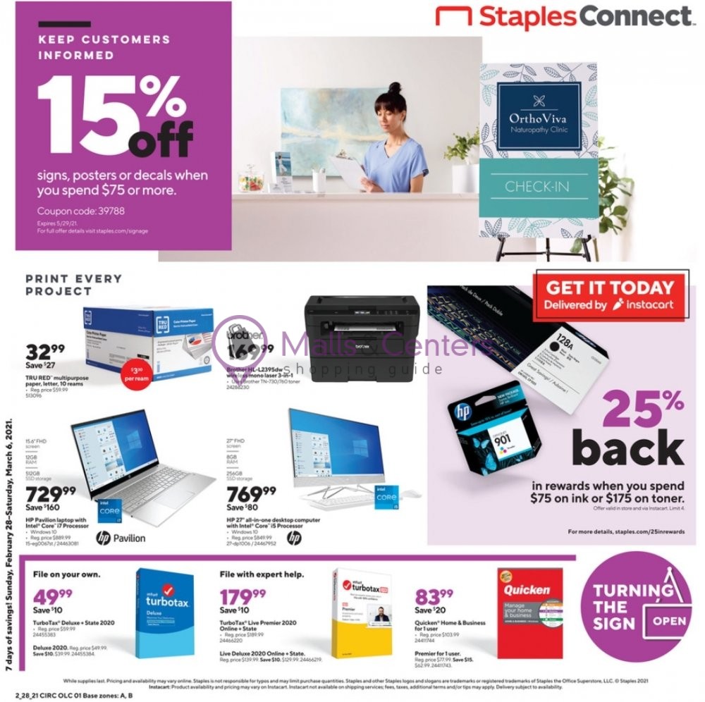 Staples Weekly Ad sales & flyers specials MallsCenters