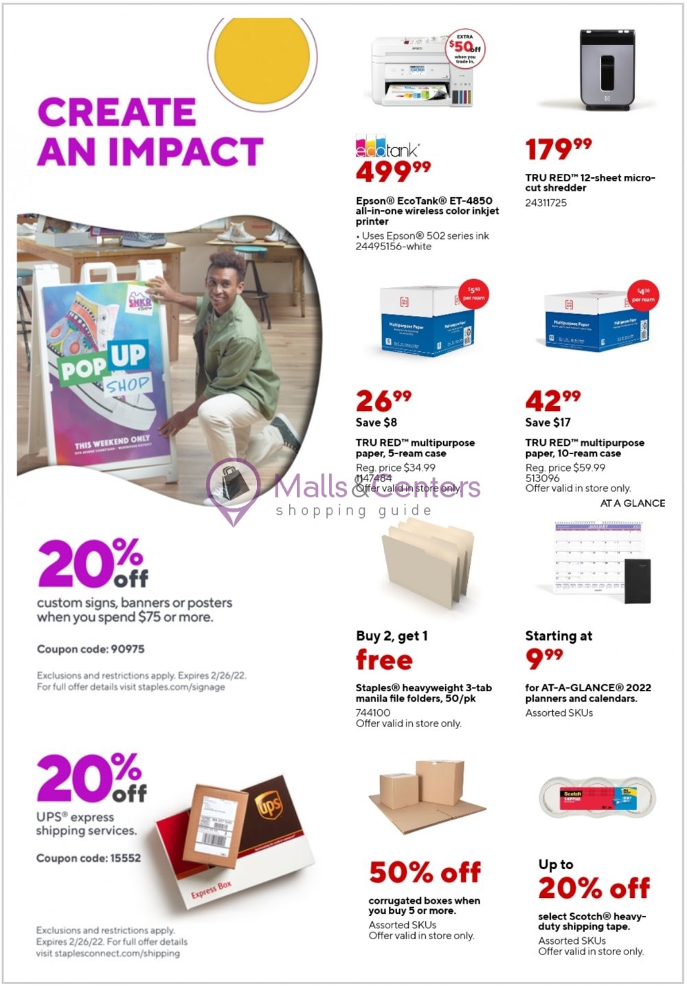 Staples Weekly ad valid from 02/13/2022 to 02/19/2022 MallsCenters