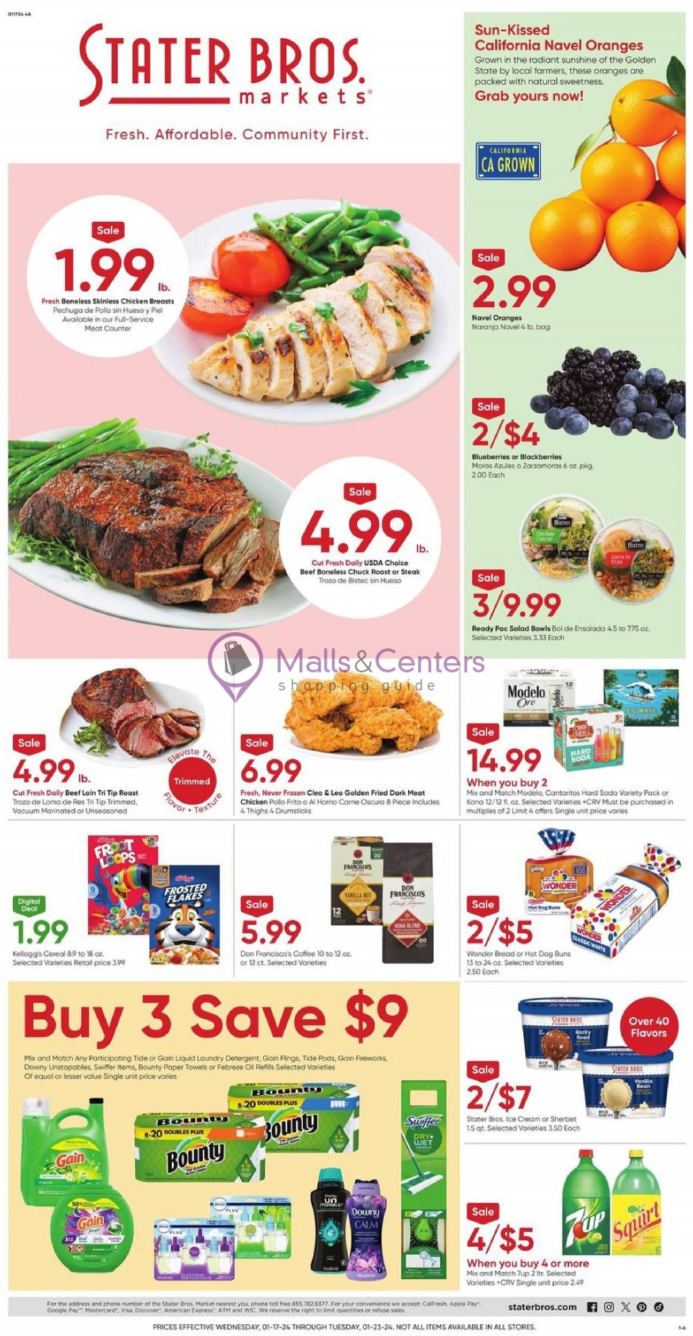 Stater Bros. Weekly Ad, from Wed, 1/17/2024 sales & flyers specials