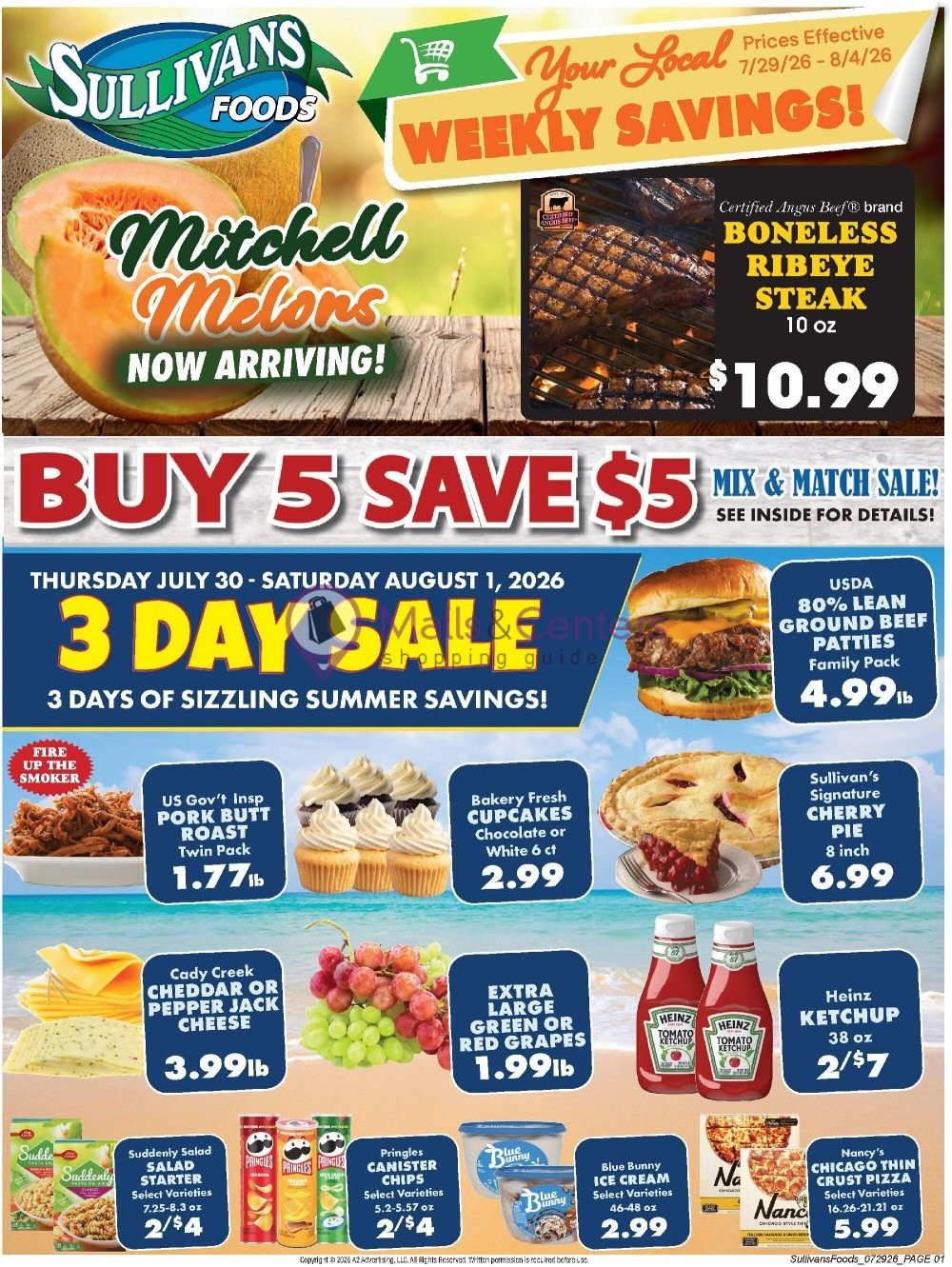 Weekly ad for Sullivan's Foods valid: 07/29/2026 - 08/04/2026, page 1