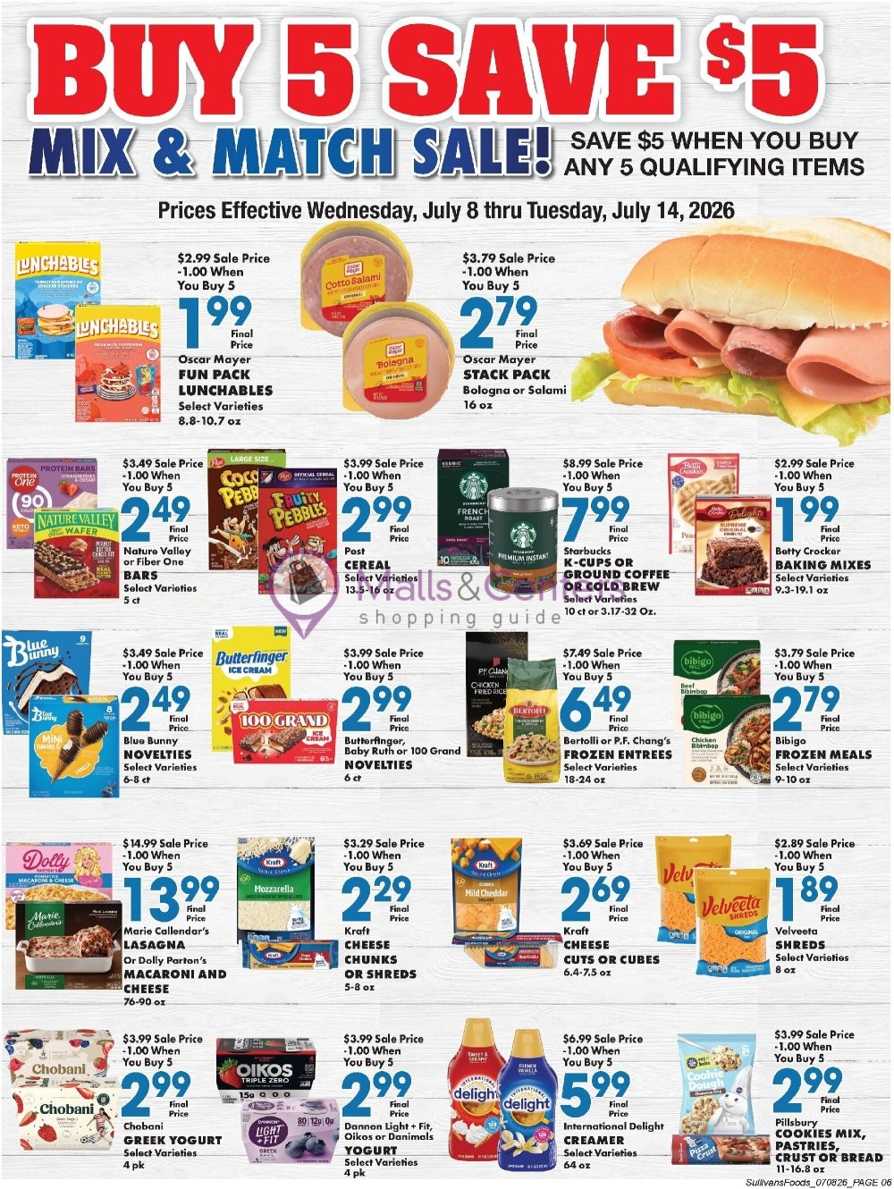 Weekly ad for Sullivan's Foods valid: 07/08/2026 - 07/14/2026, page 6