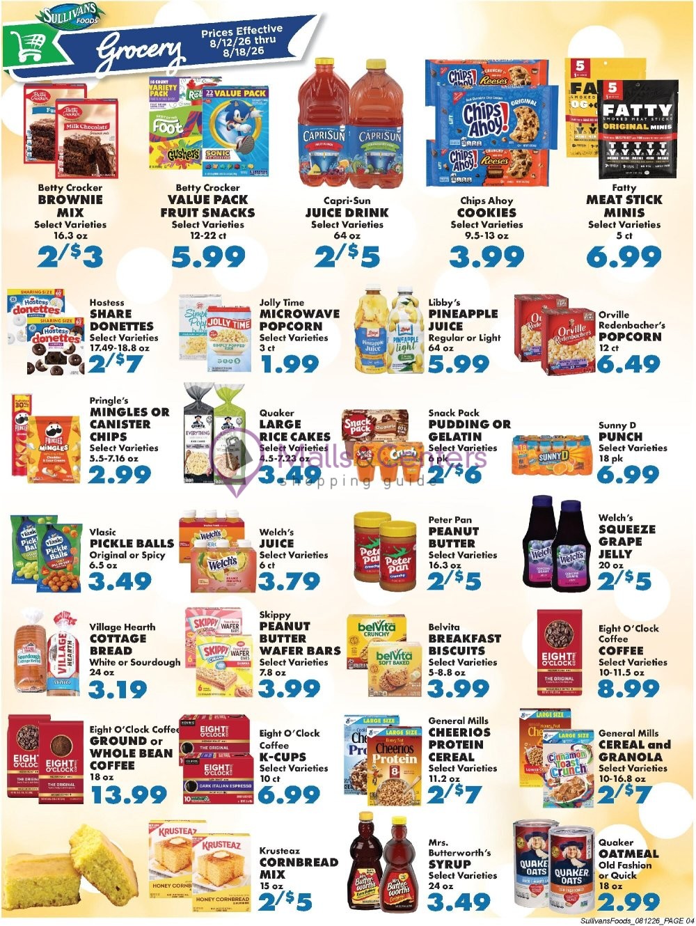 Weekly ad for Sullivan's Foods valid: 08/12/2026 - 08/18/2026, page 4