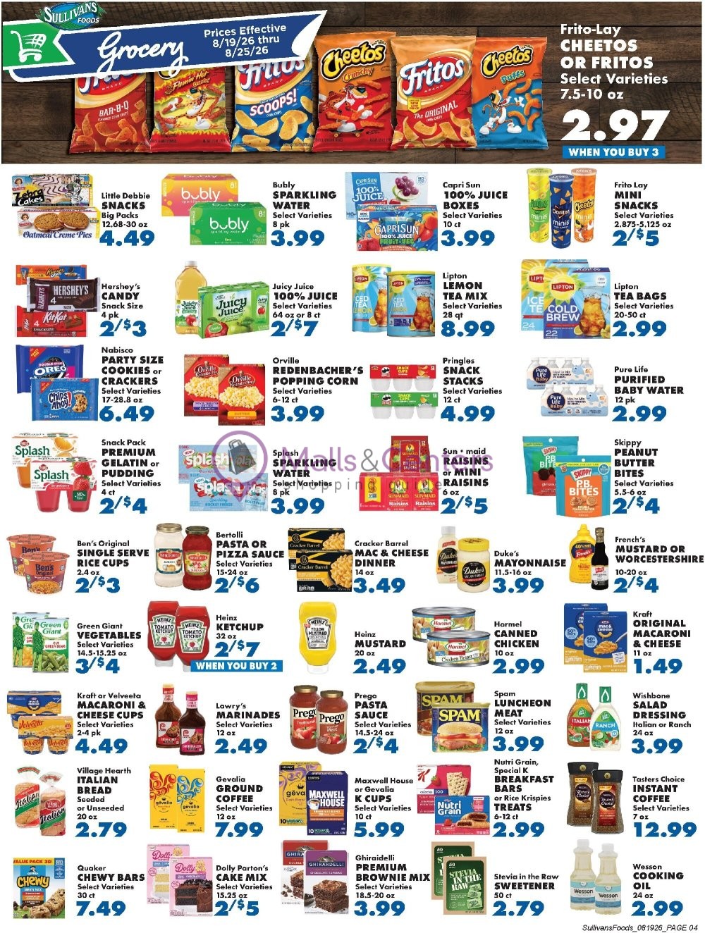 Weekly ad for Sullivan's Foods valid: 08/19/2026 - 08/26/2026, page 4