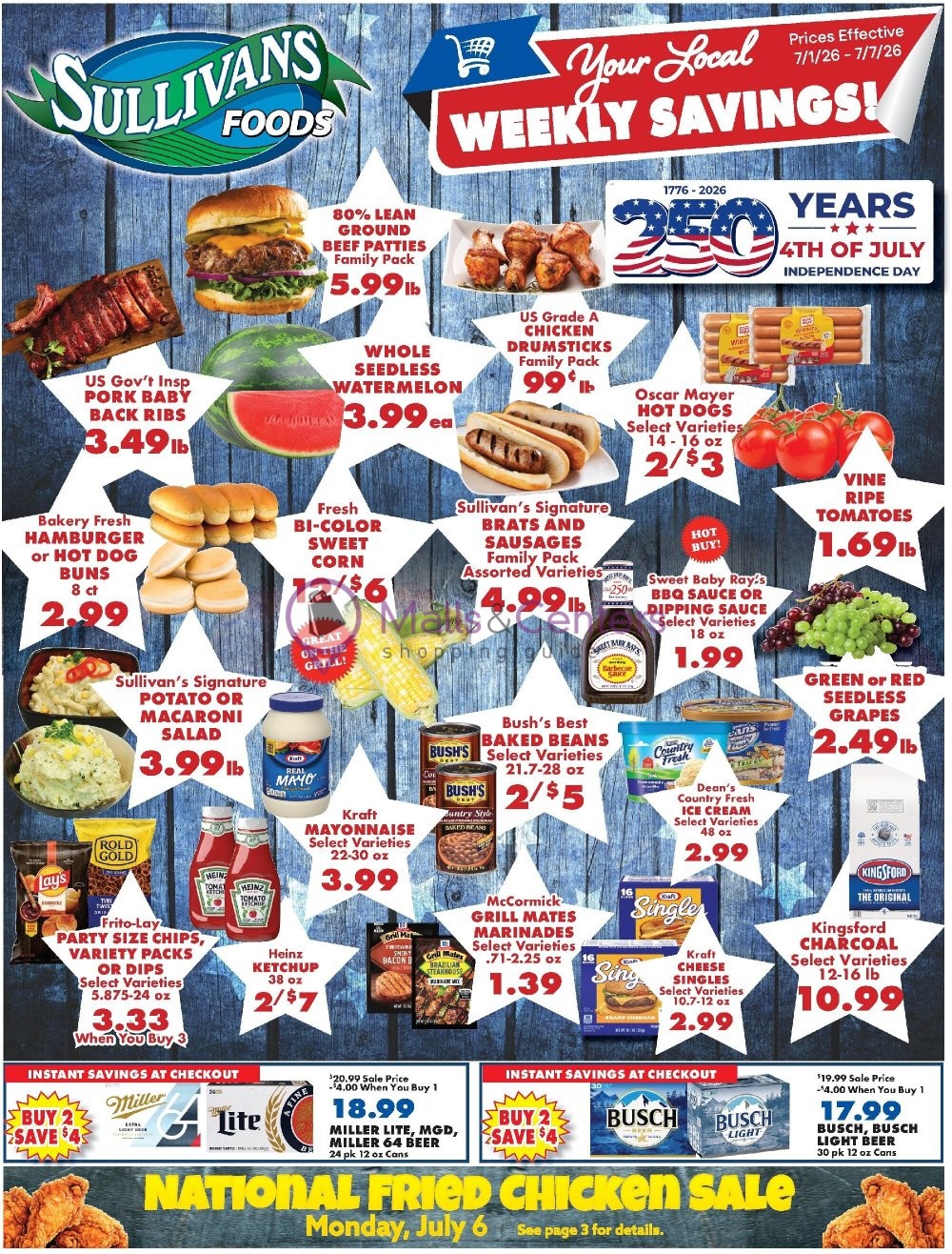 Weekly ad for Sullivan's Foods valid: 07/01/2026 - 07/07/2026, page 1