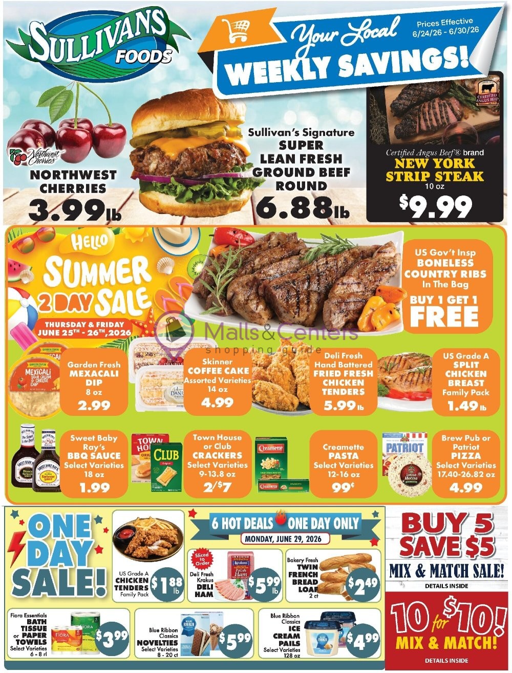 Weekly ad for Sullivan's Foods valid: 06/24/2026 - 06/30/2026, page 1